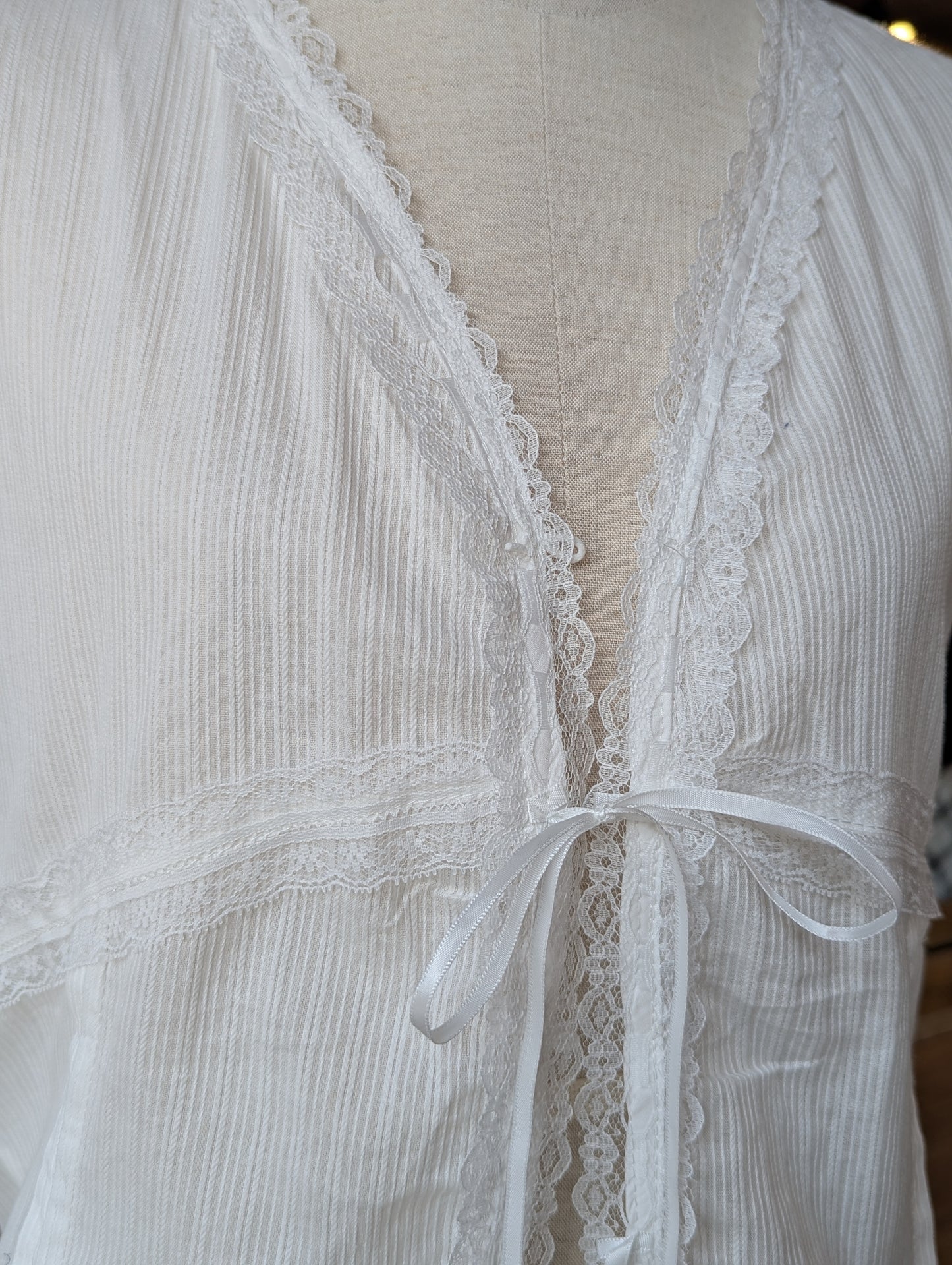 Delicate Lace Tie Blouse