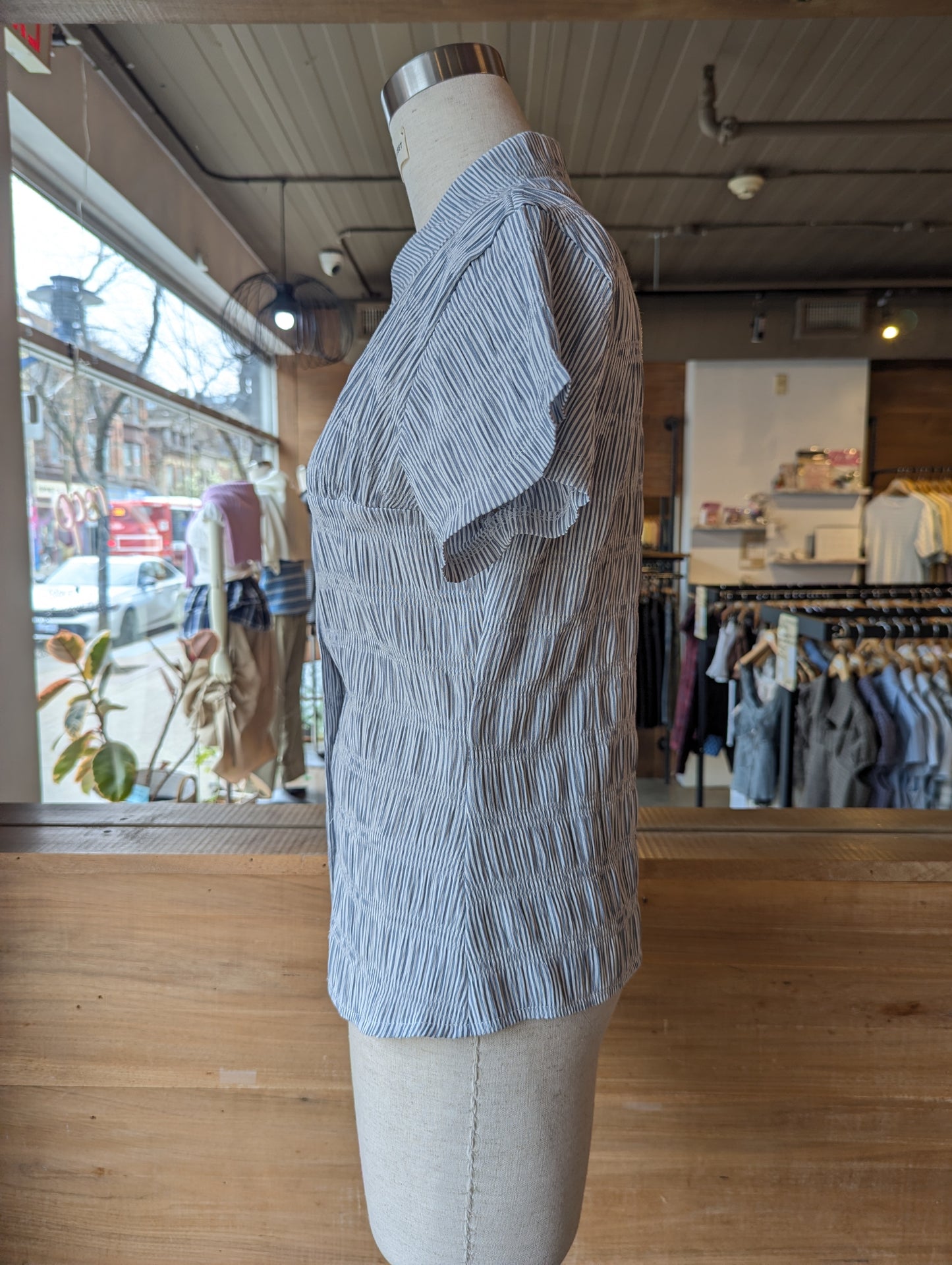 Bickford Ruched Button-Up