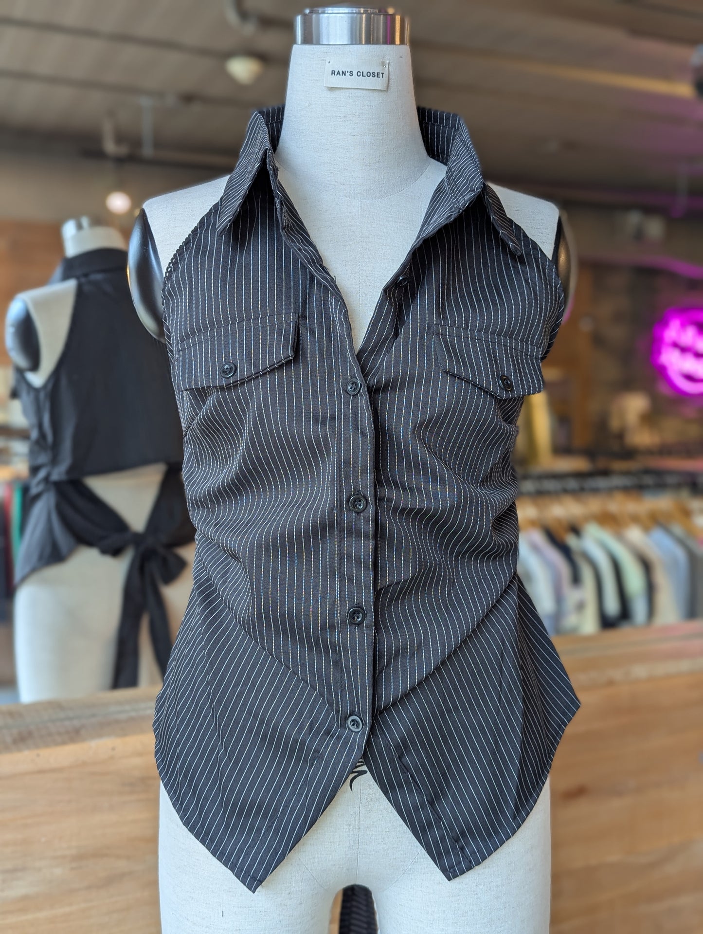 City-Girl Pinstripe Halter