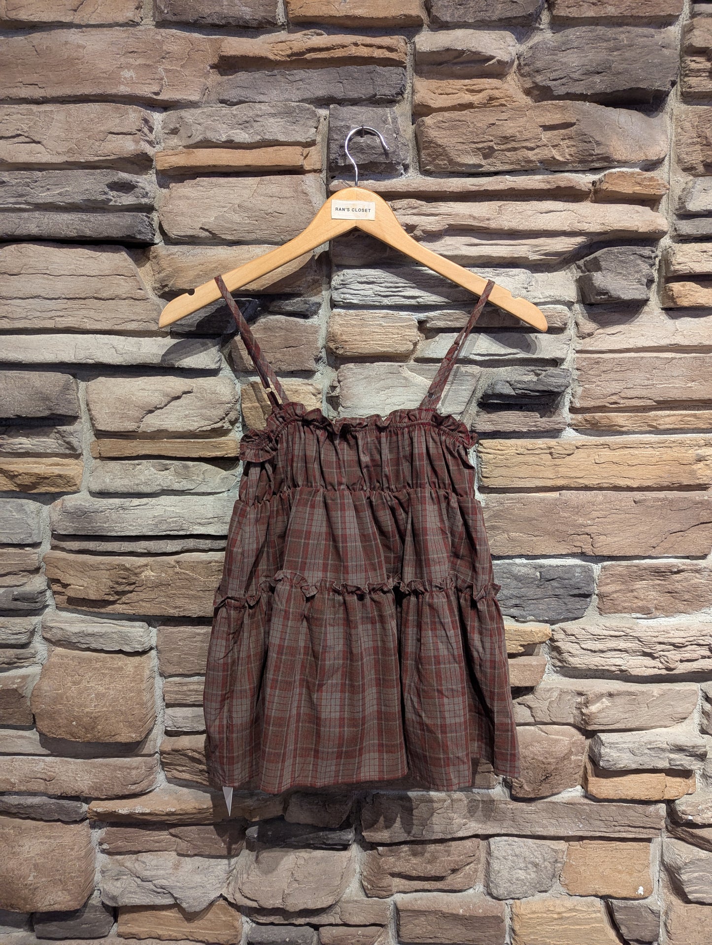 Cedar Lane Plaid Babydoll Top