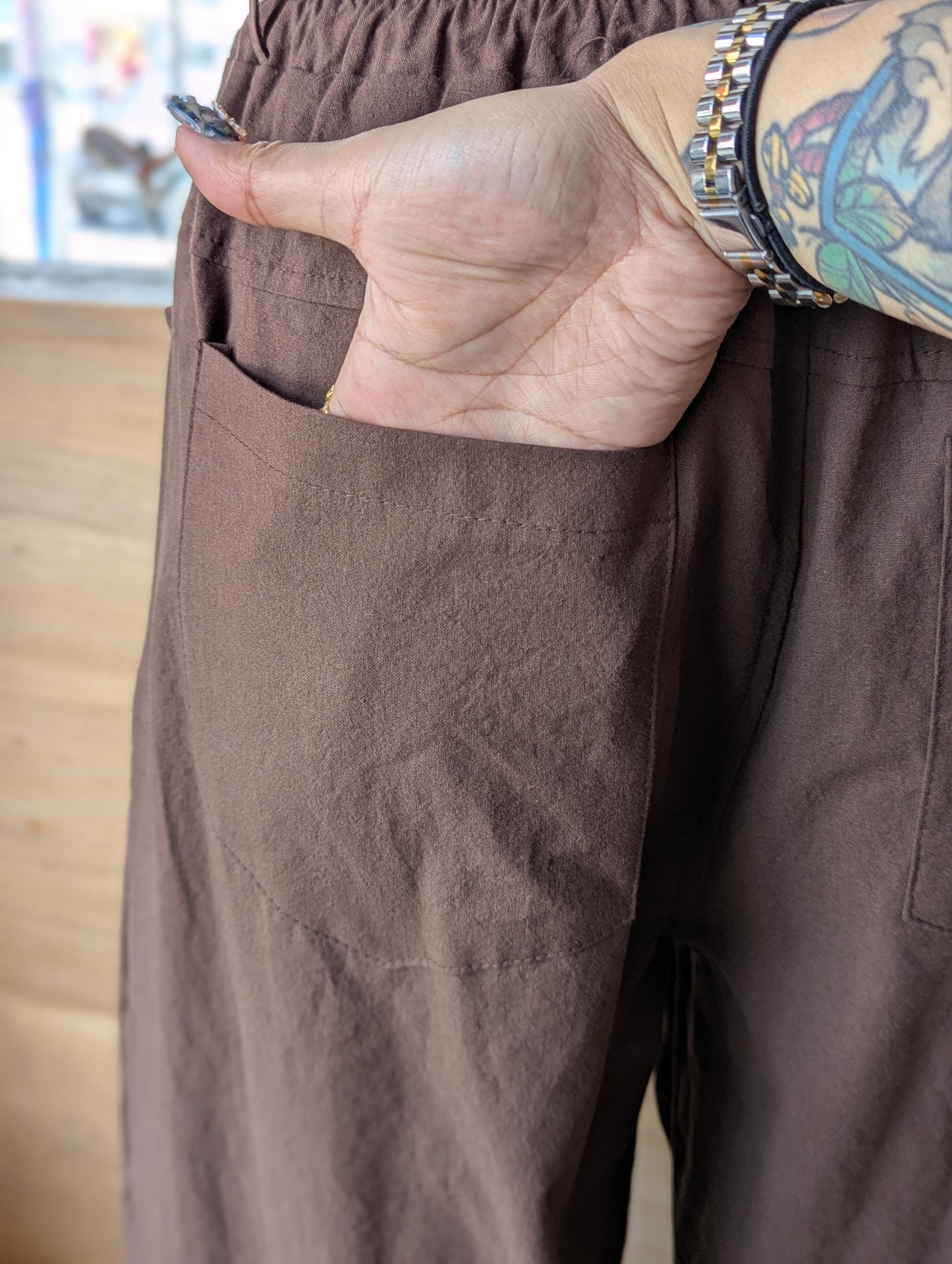 Windrise Pleated Wide-Leg Pant