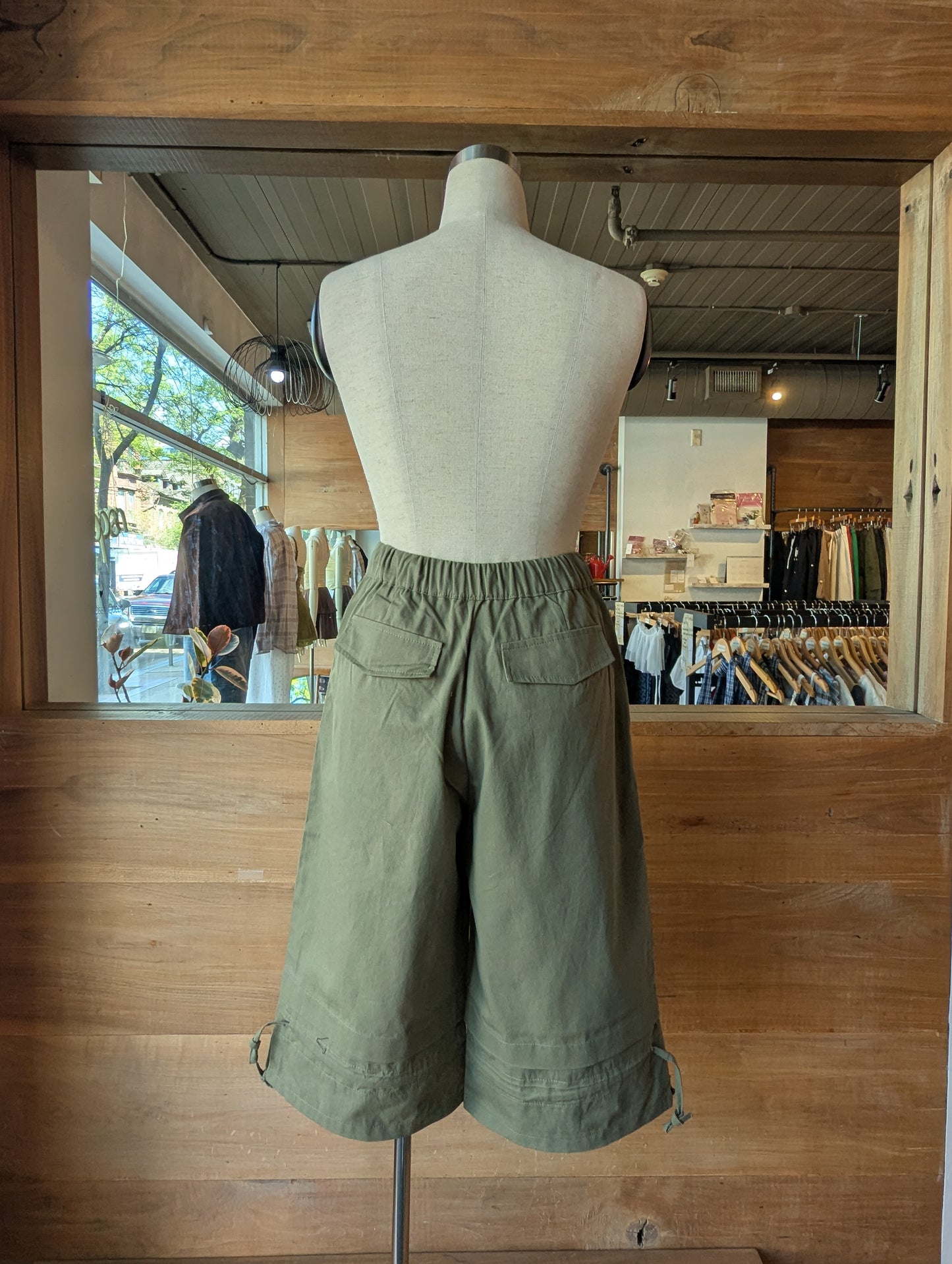 Olive Breeze Drawstring Utility Bloomer Short