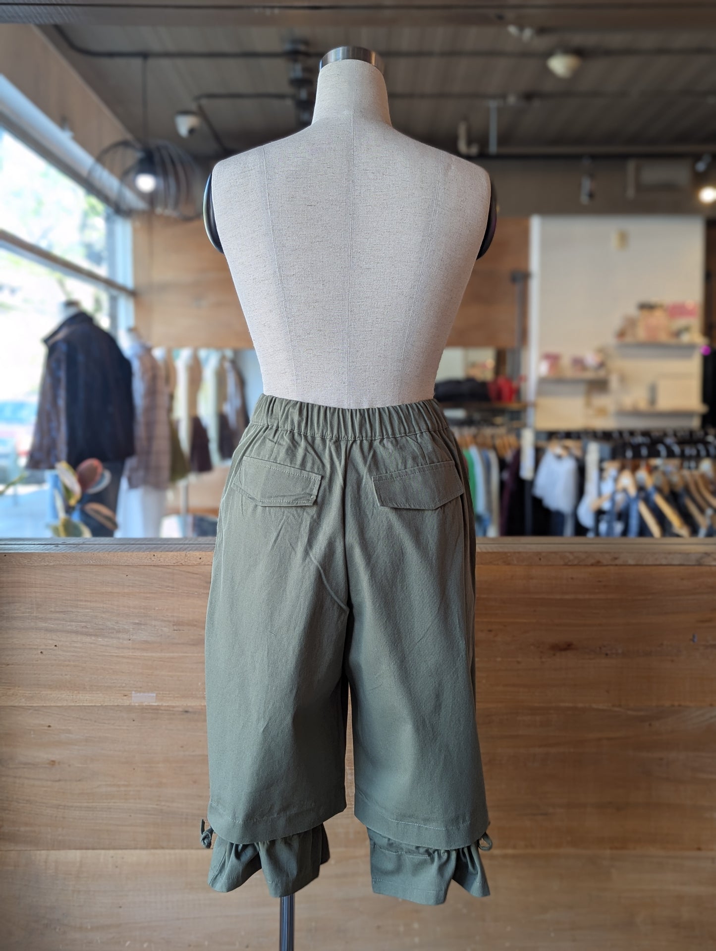 Olive Breeze Drawstring Utility Bloomer Short