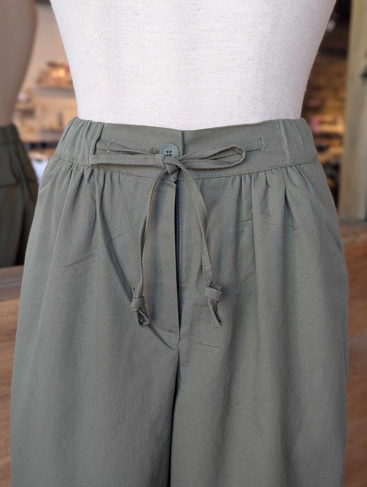 Olive Breeze Drawstring Utility Bloomer Short