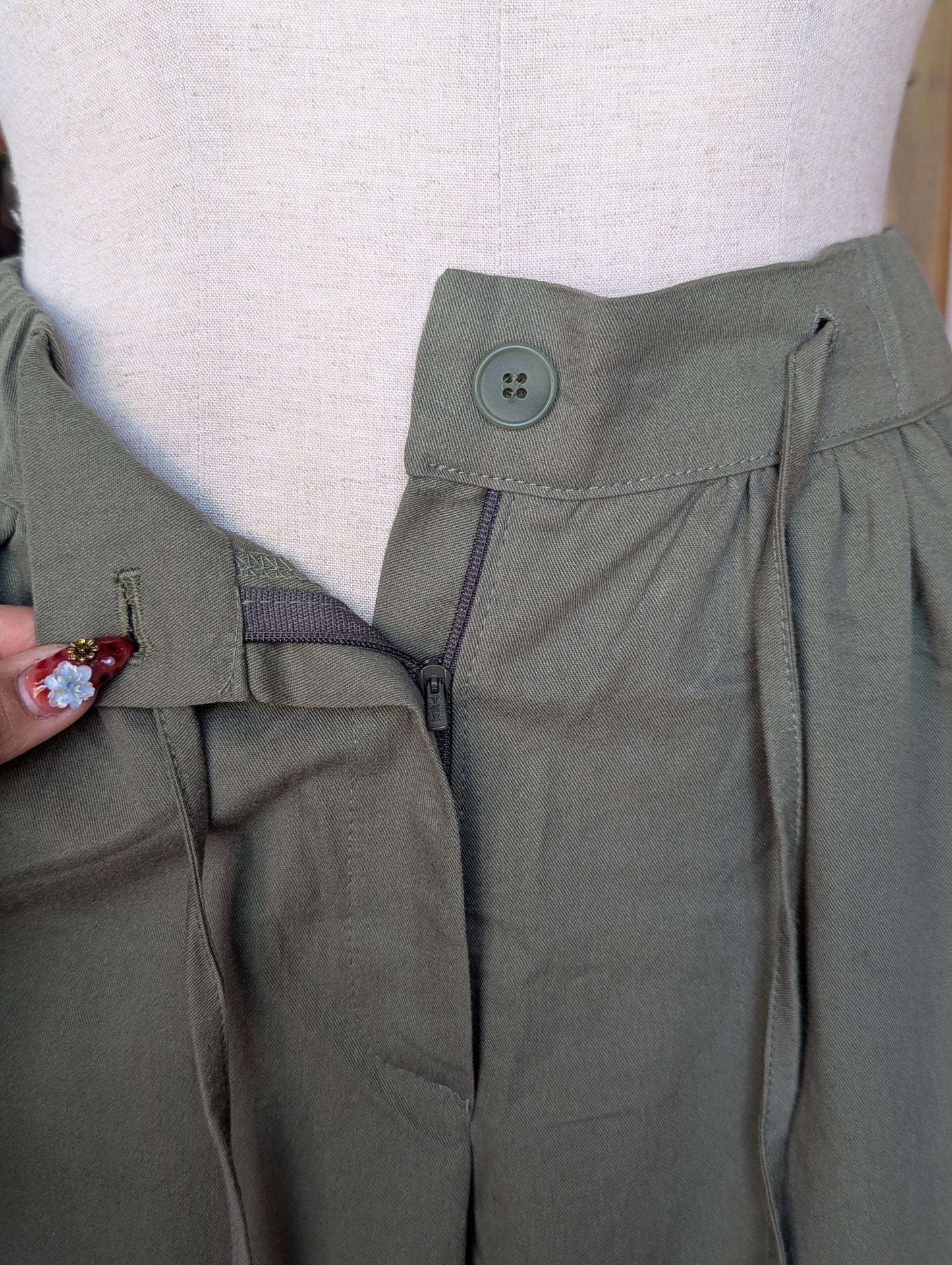 Olive Breeze Drawstring Utility Bloomer Short