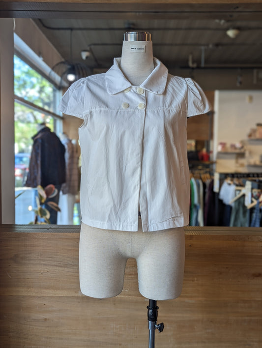 Morning Latte Double Breasted Cap Sleeve Swing Jacket