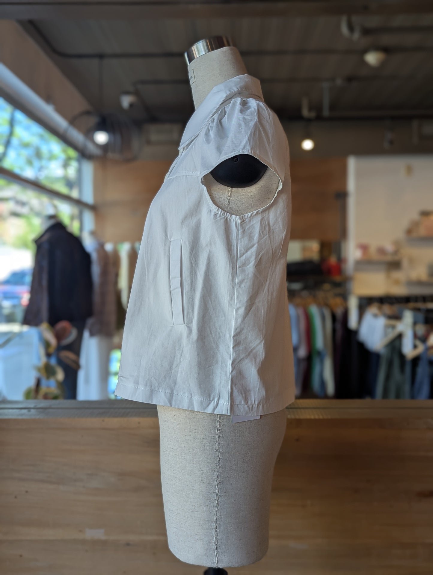 Morning Latte Double Breasted Cap Sleeve Swing Jacket