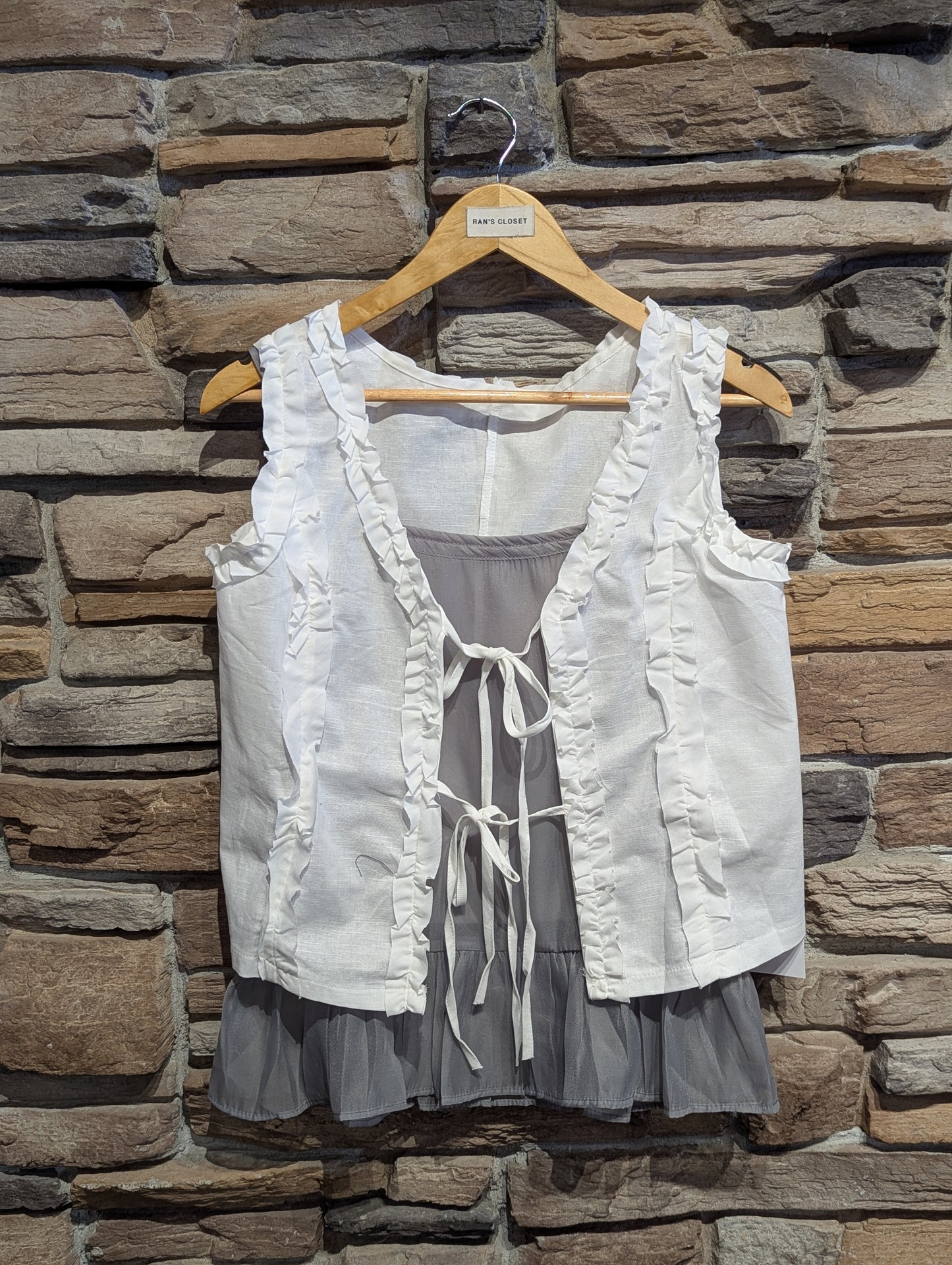 Garden Party Ruffle Blouse and Camisole Set