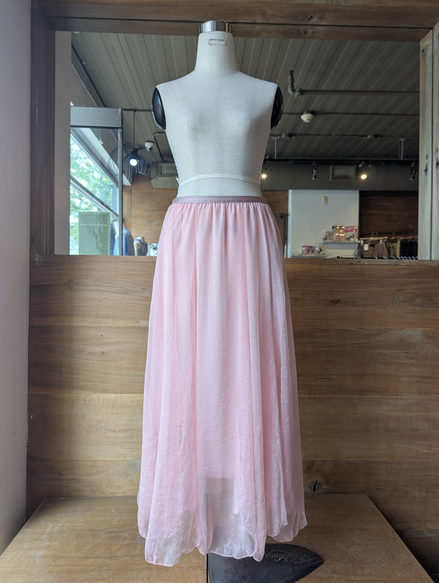 Shimmer Veil Maxi Skirt