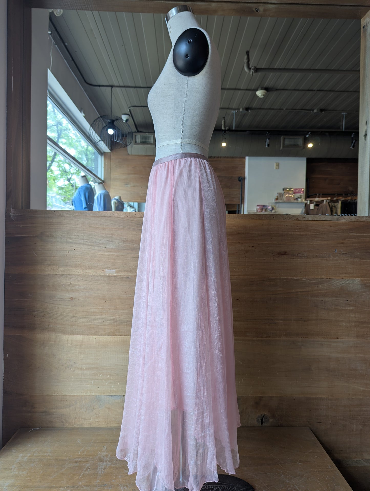 Shimmer Veil Maxi Skirt
