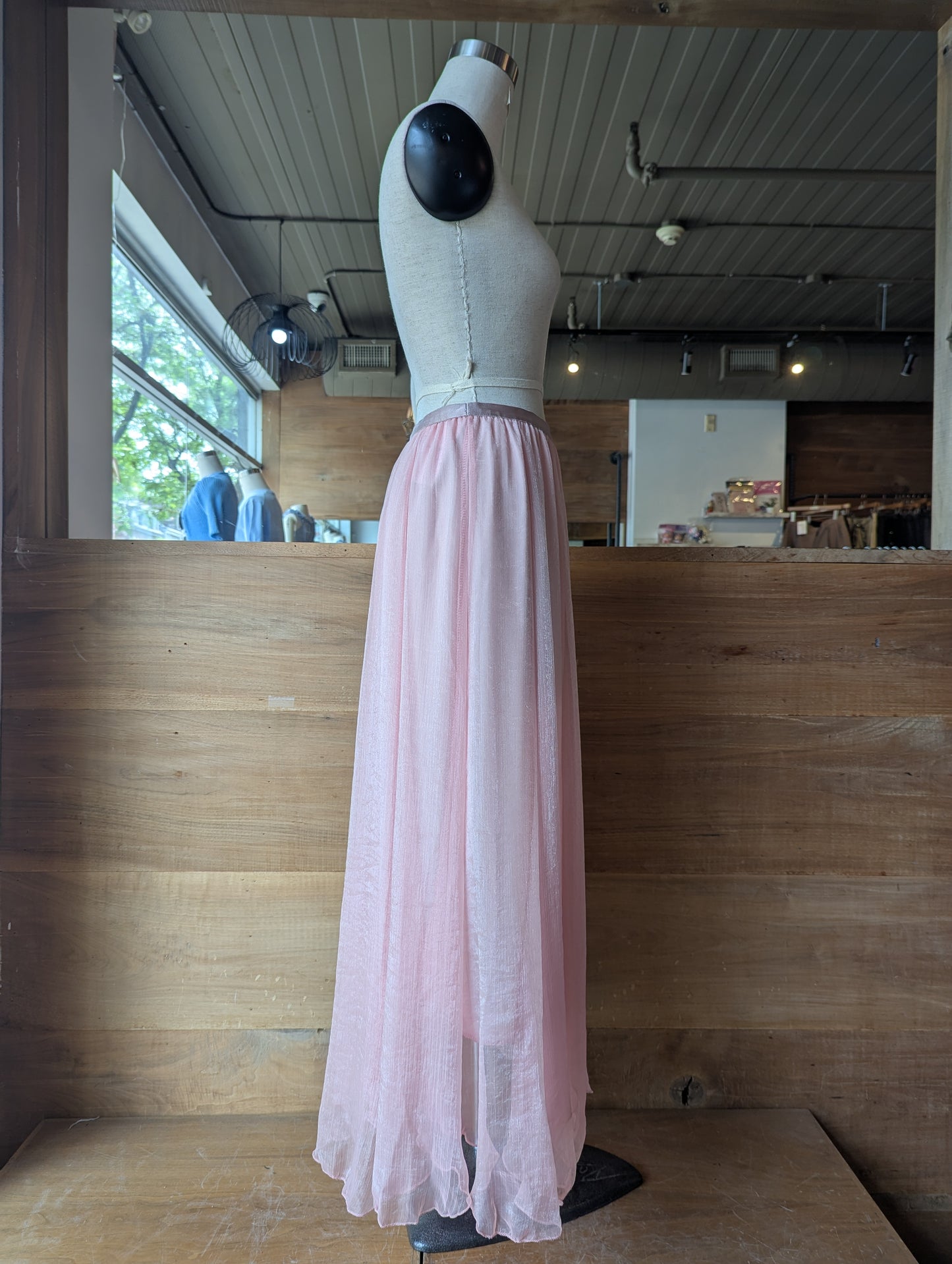 Shimmer Veil Maxi Skirt
