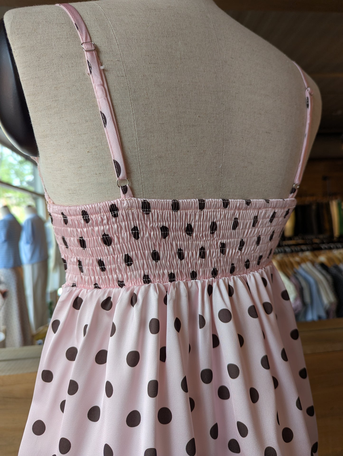 Sweetheart Lace Trim Polka Dot Cami