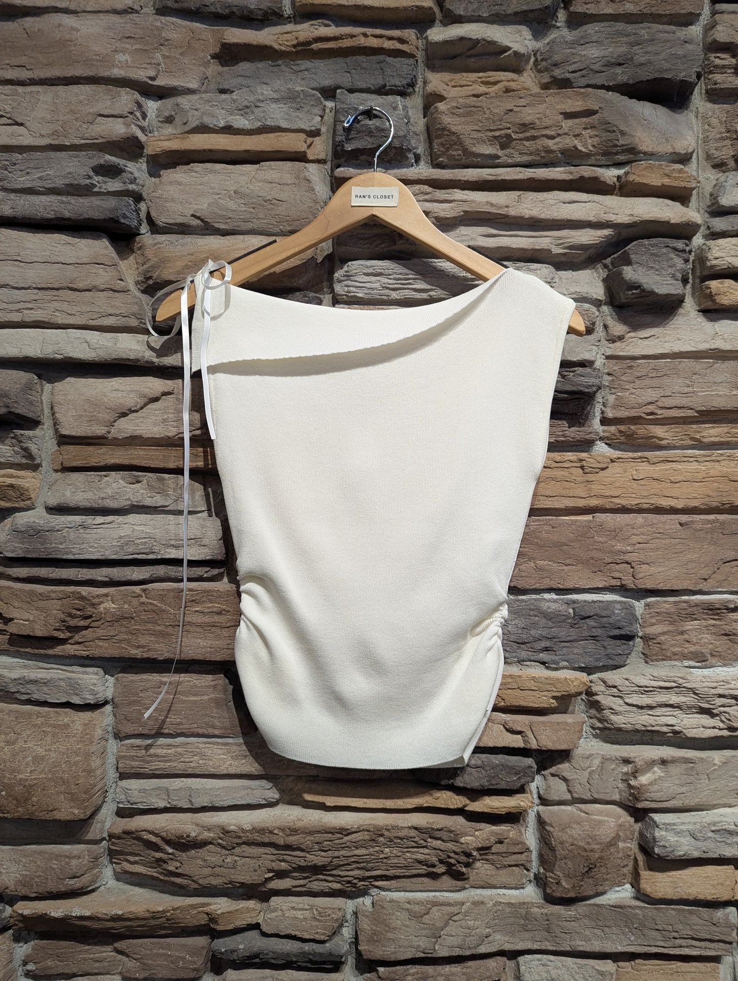 Cloud Drape Asymmetrical Foldover Neck Knit Top