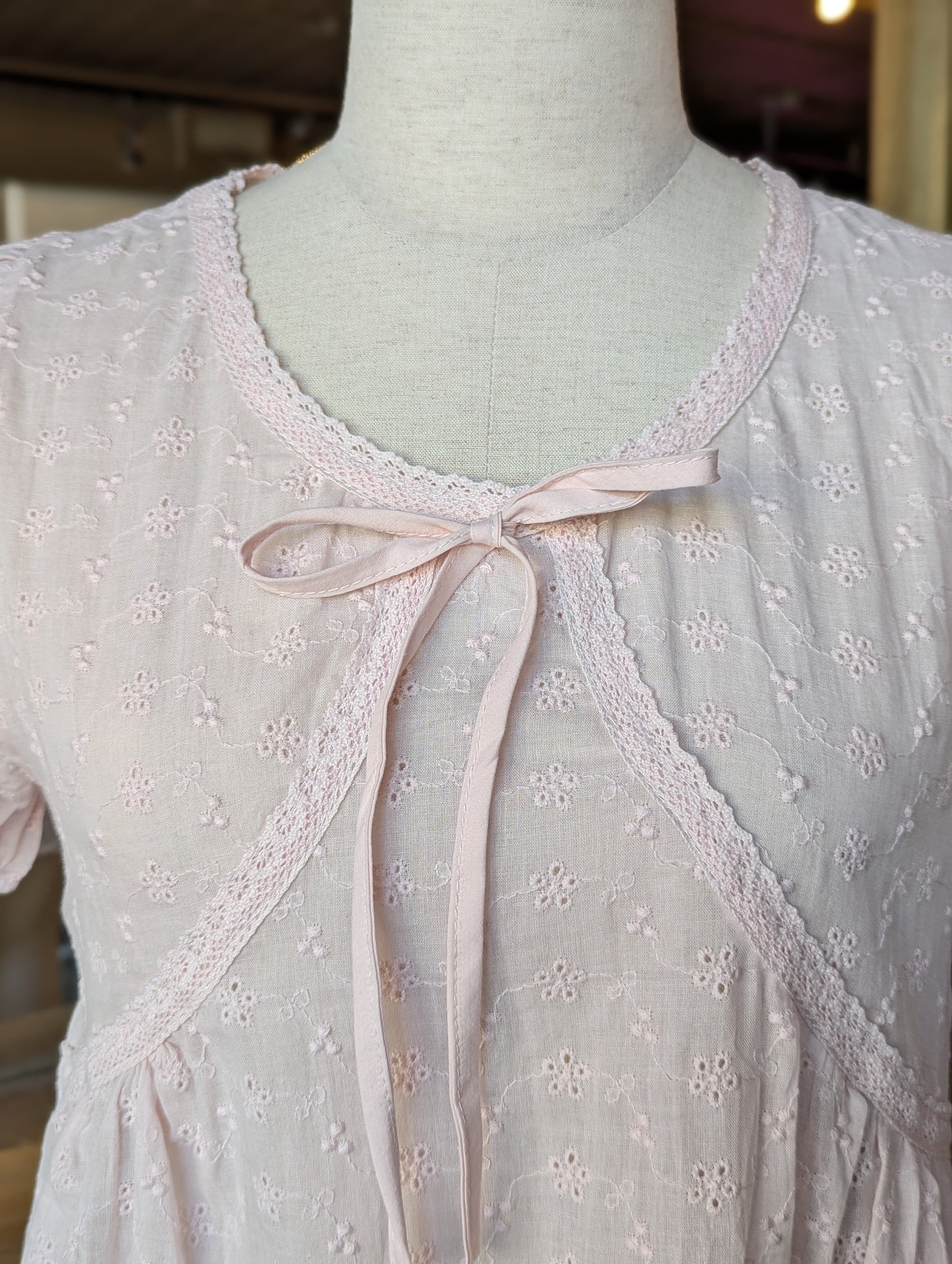 Blushing Bloom Embroidered Puff Sleeve Blouse