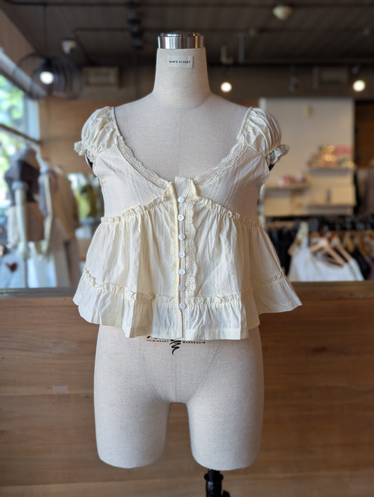 Milk and Honey Button Front Babydoll Blouse