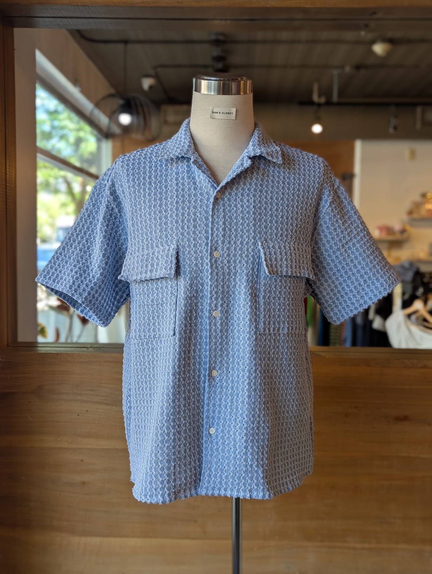 Denim Edge Button-Up Top