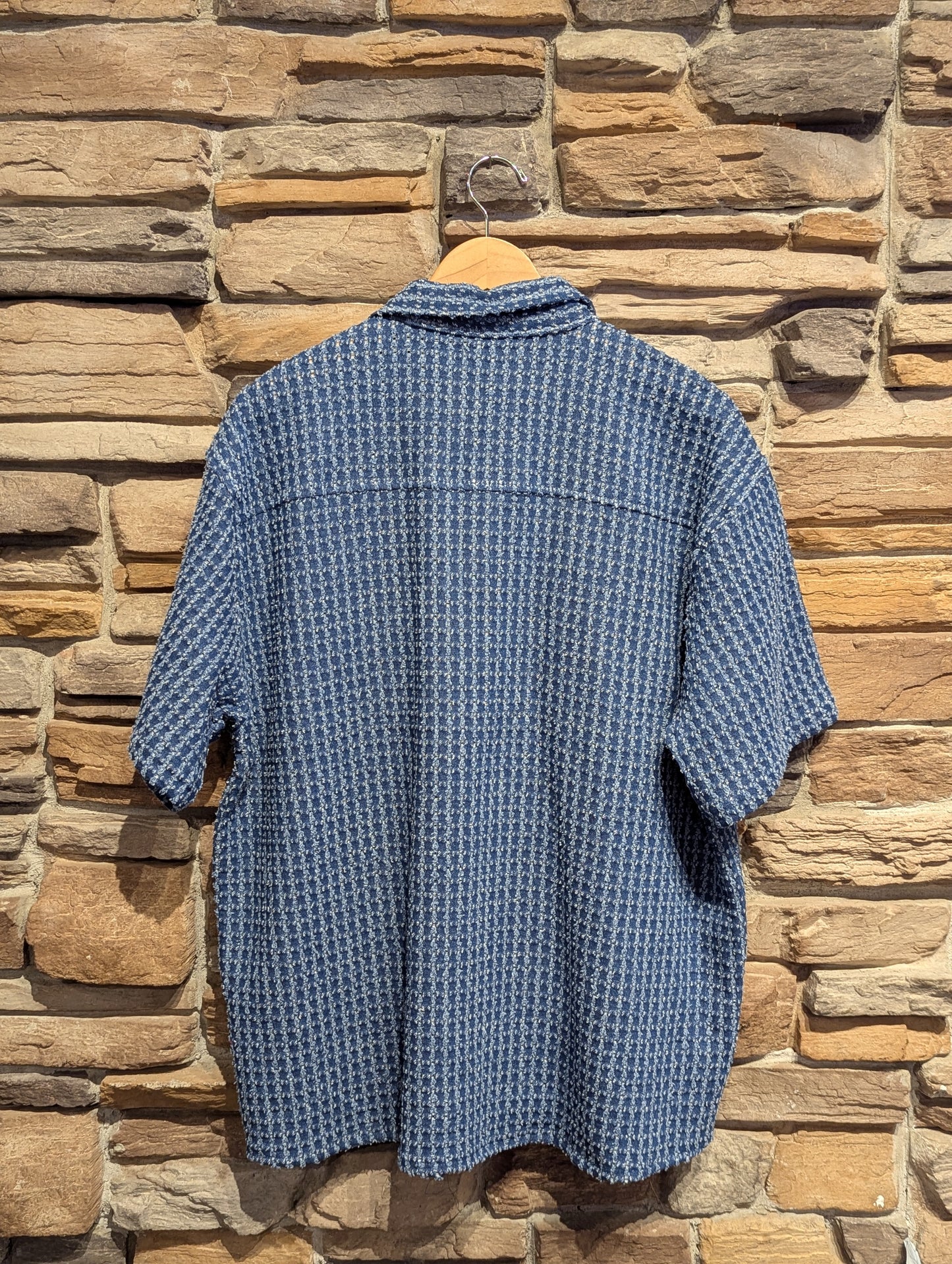 Denim Edge Button-Up Top