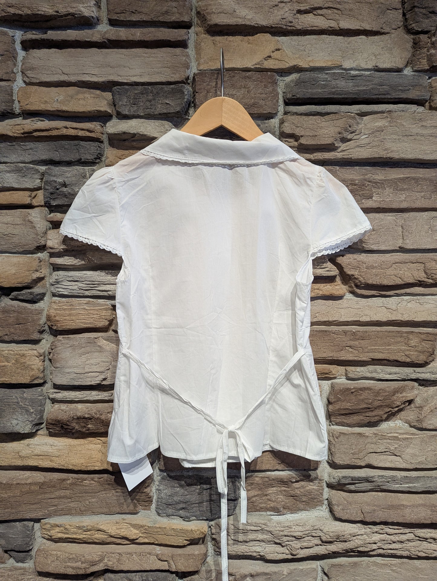 Cottage Keepsake Peter Pan Collar Tie Back Top