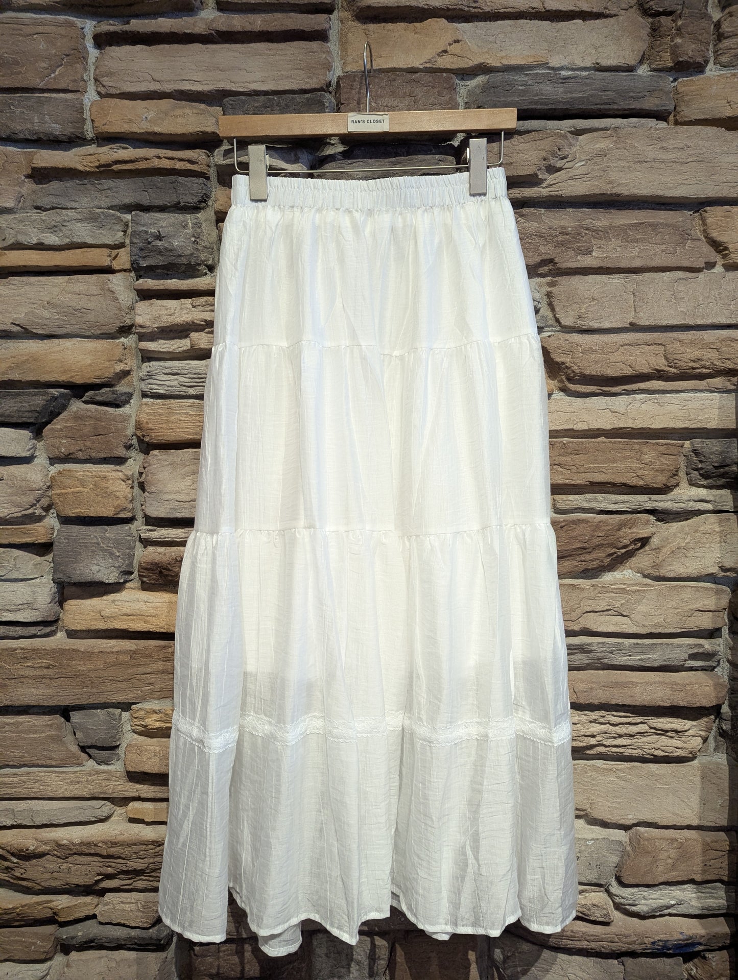 Morning Dew Sheer Tiered Maxi Skirt with Lining