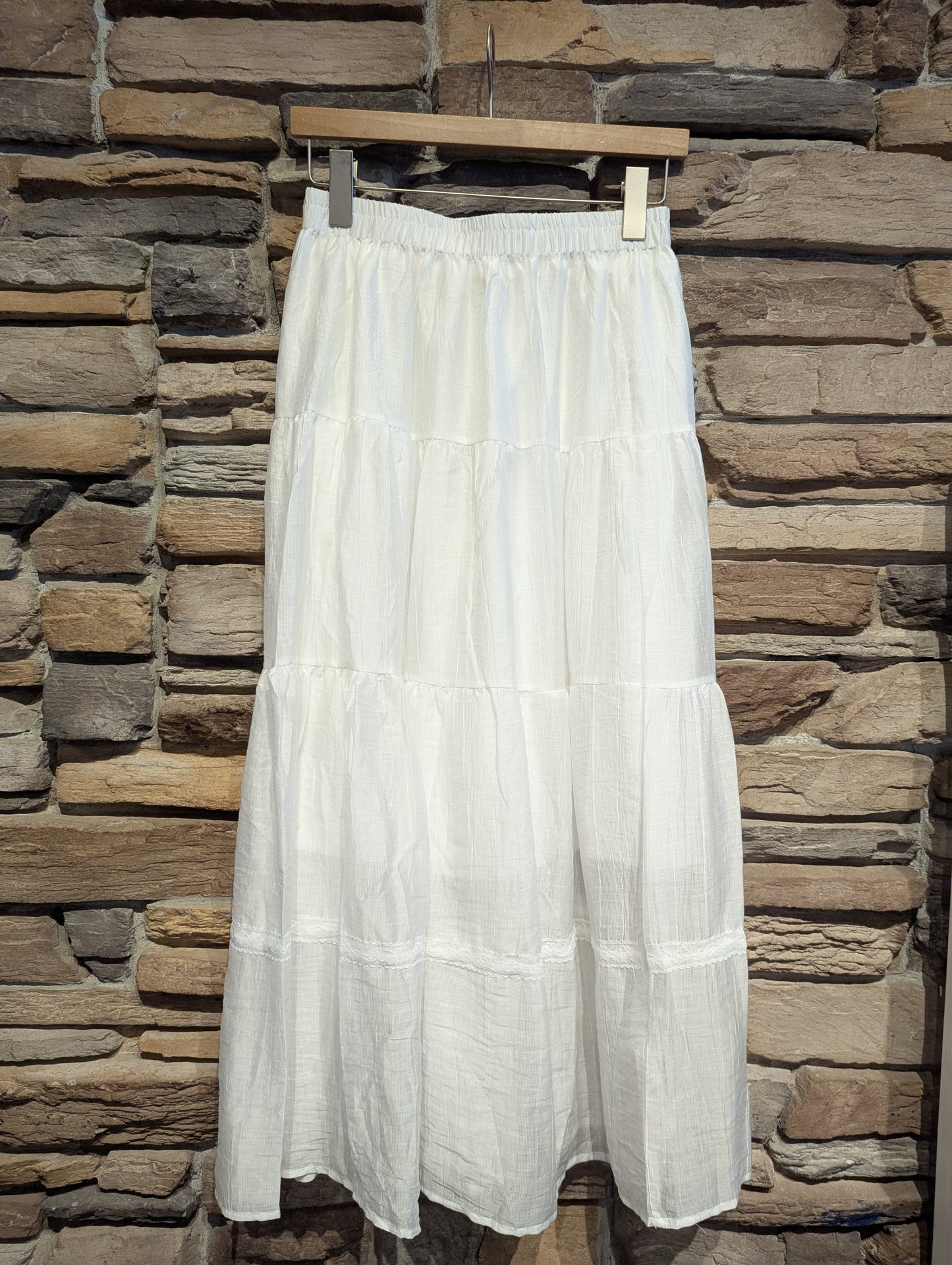 Morning Dew Sheer Tiered Maxi Skirt with Lining