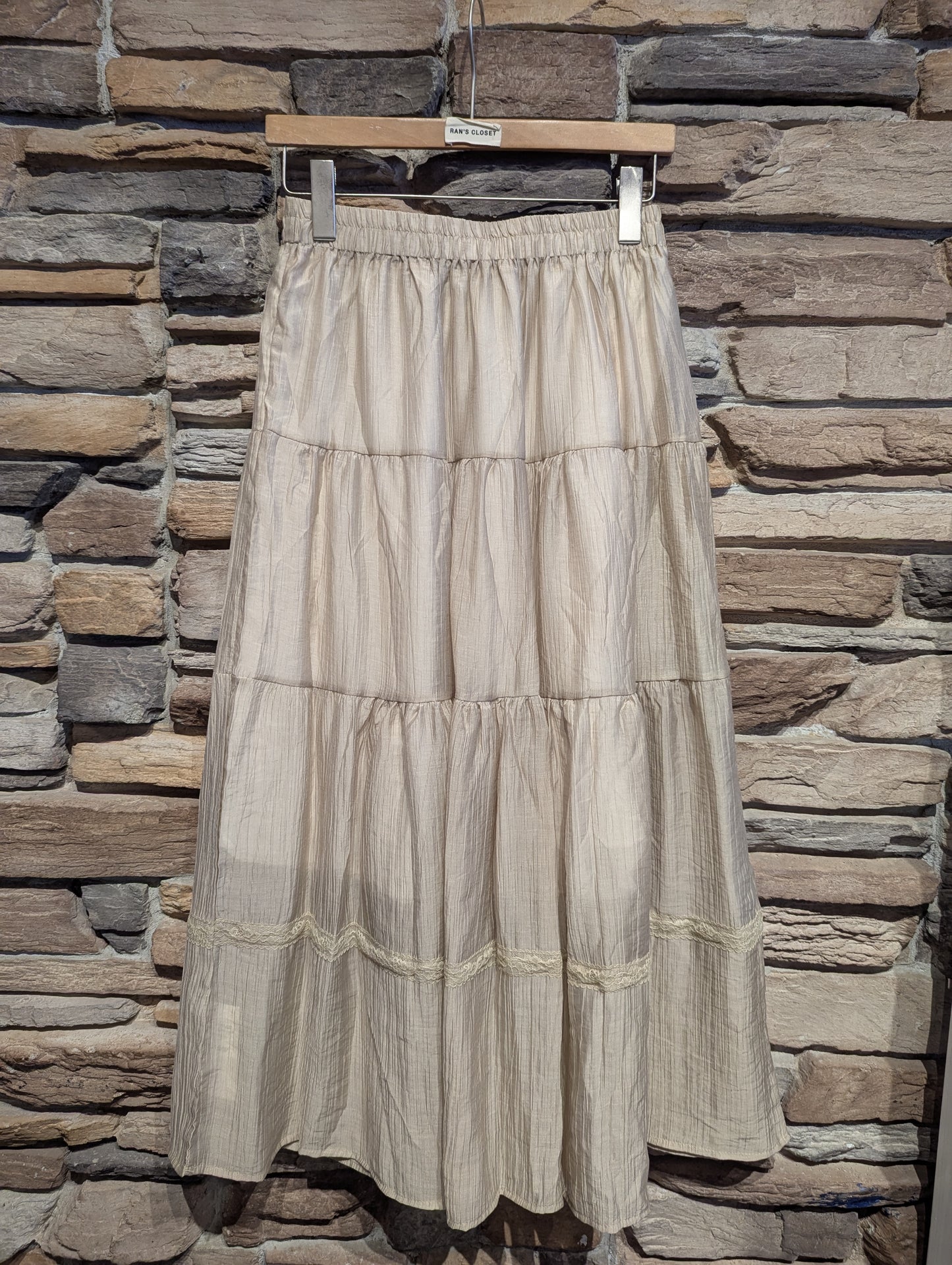 Morning Dew Sheer Tiered Maxi Skirt with Lining