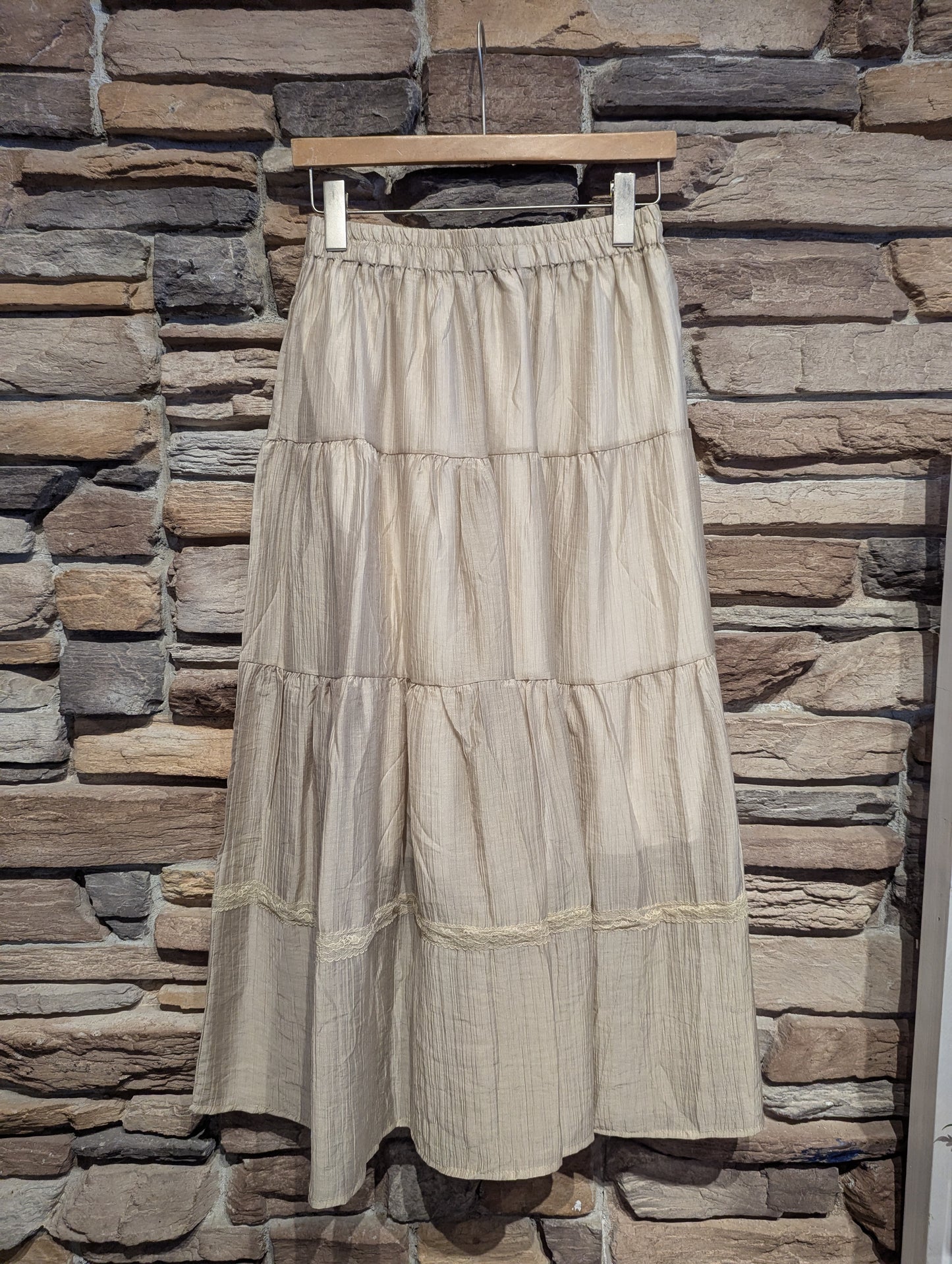 Morning Dew Sheer Tiered Maxi Skirt with Lining