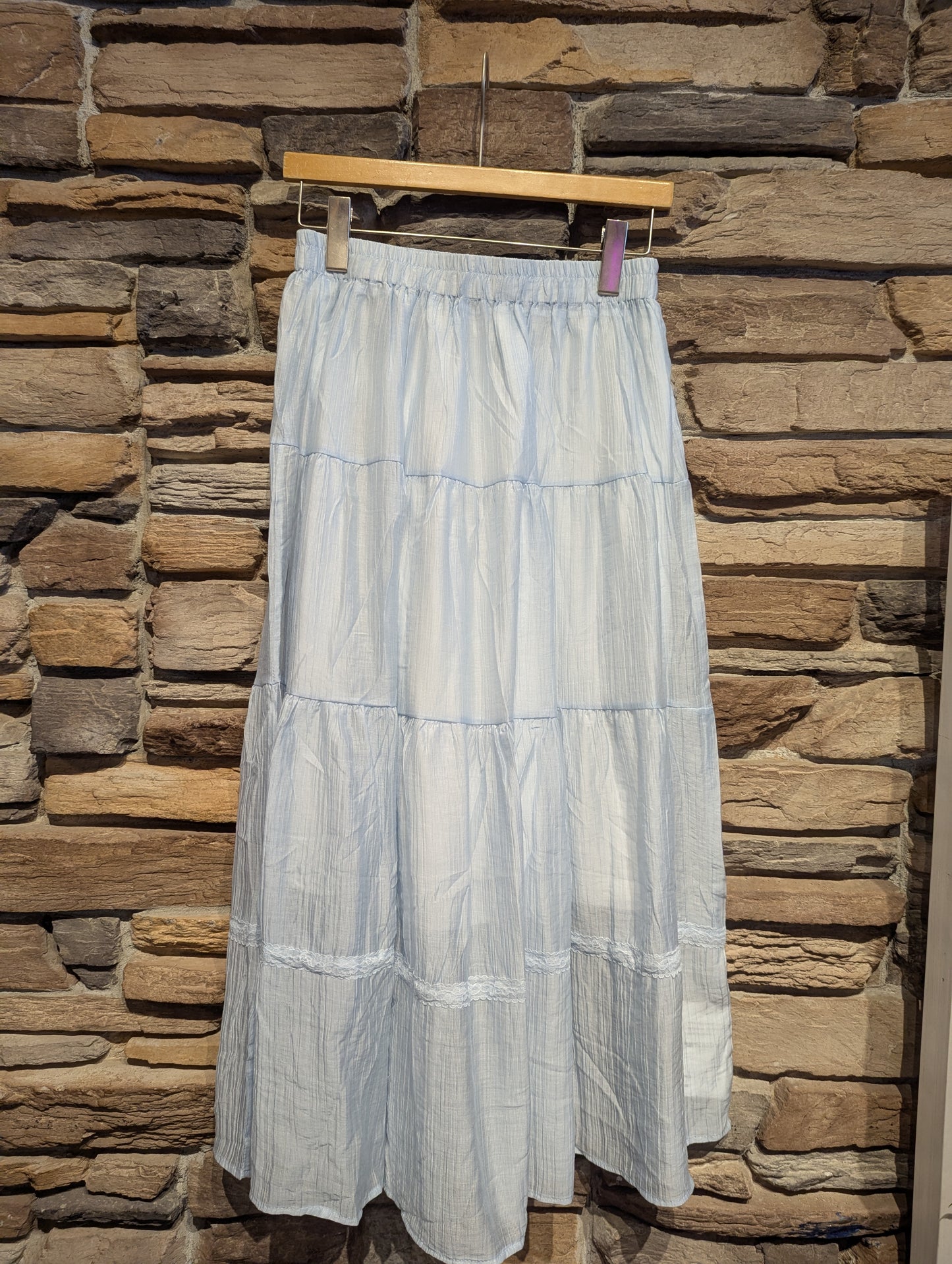 Morning Dew Sheer Tiered Maxi Skirt with Lining