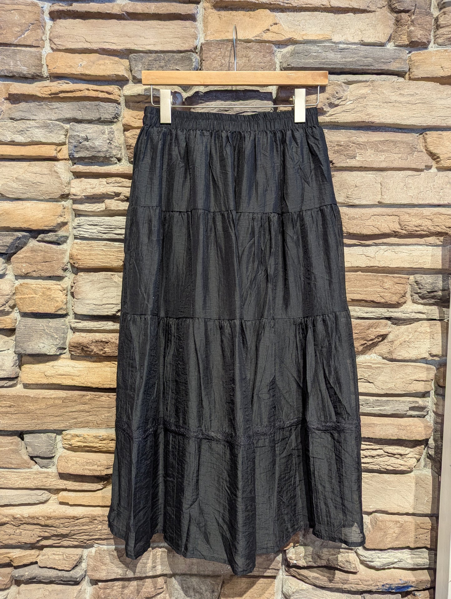 Morning Dew Sheer Tiered Maxi Skirt with Lining