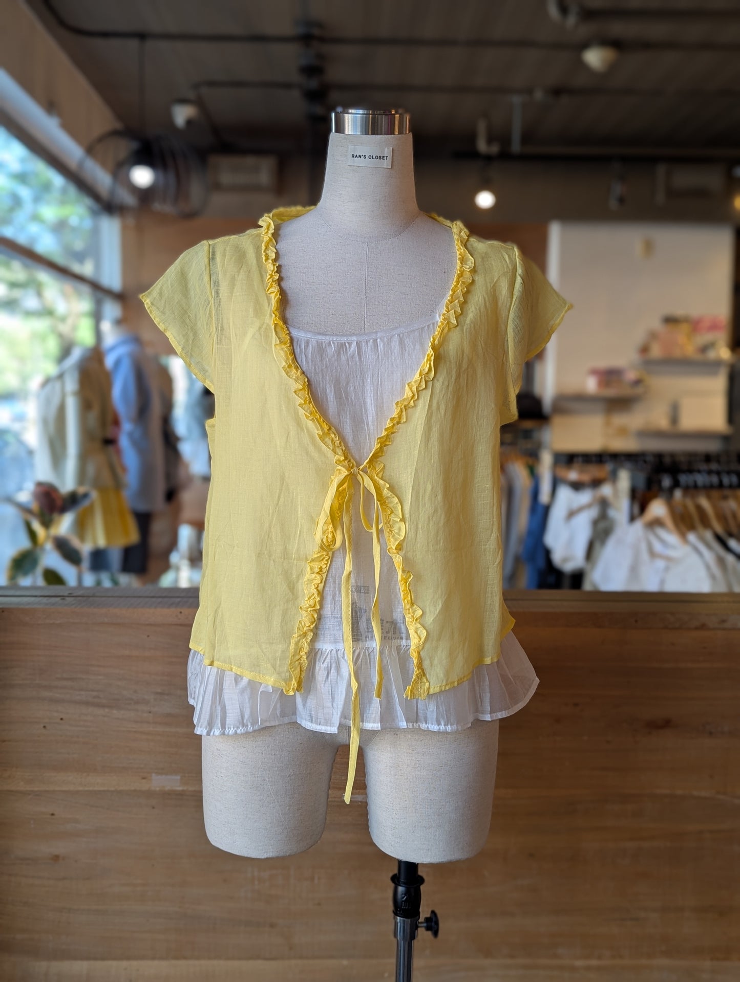 Double Take Ruffle Trim Top