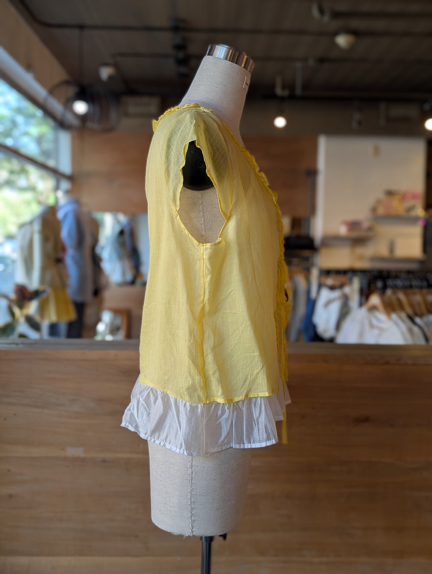 Double Take Ruffle Trim Top