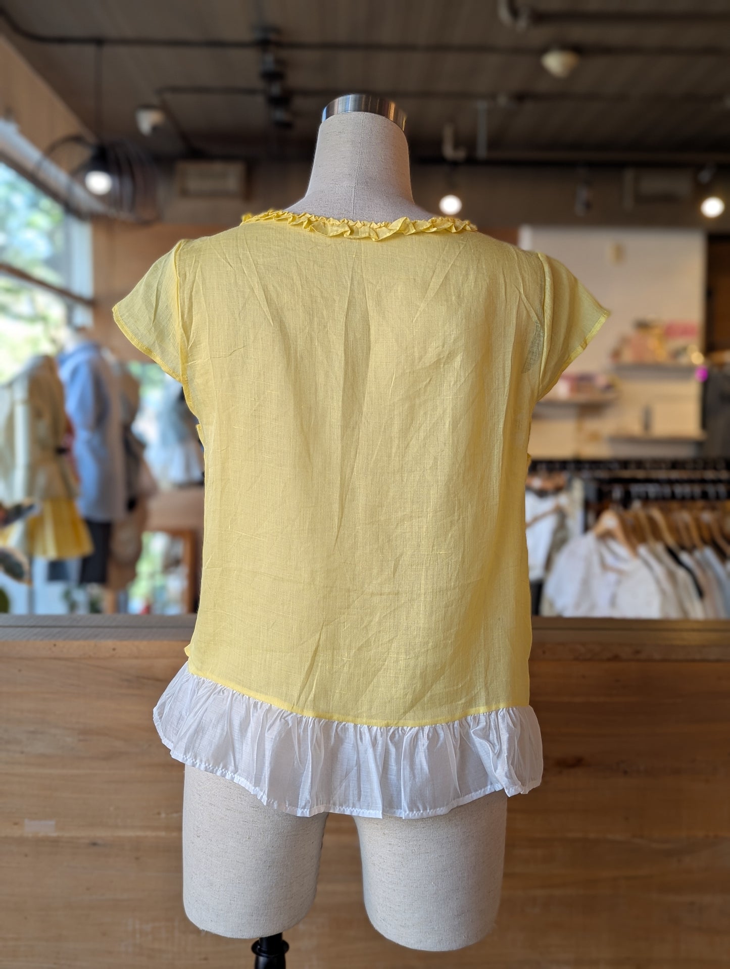 Double Take Ruffle Trim Top