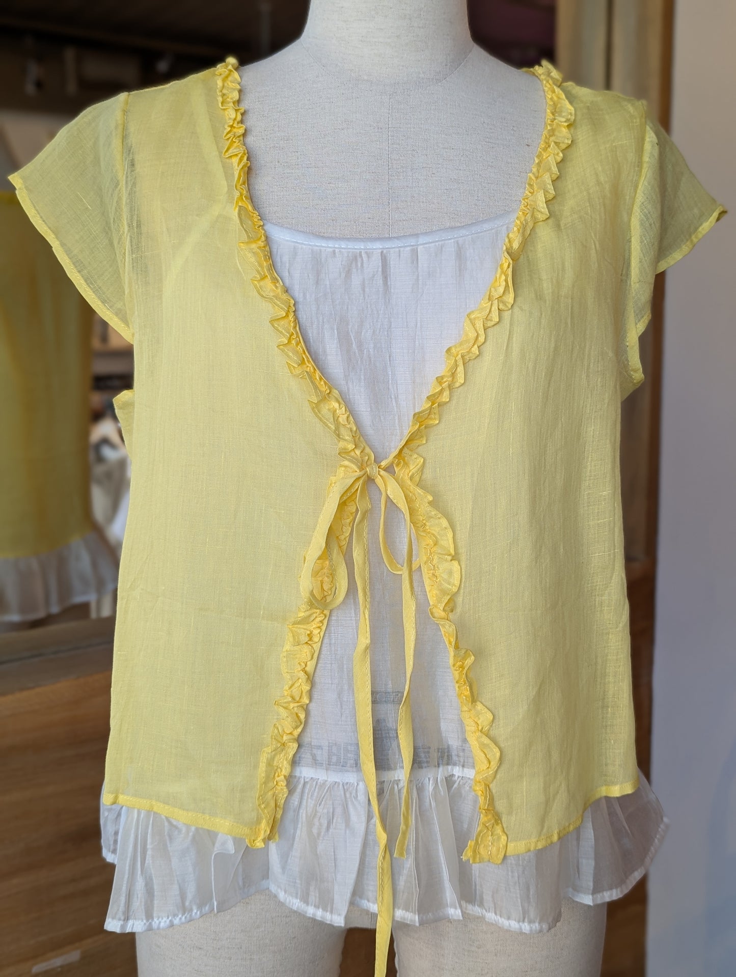 Double Take Ruffle Trim Top