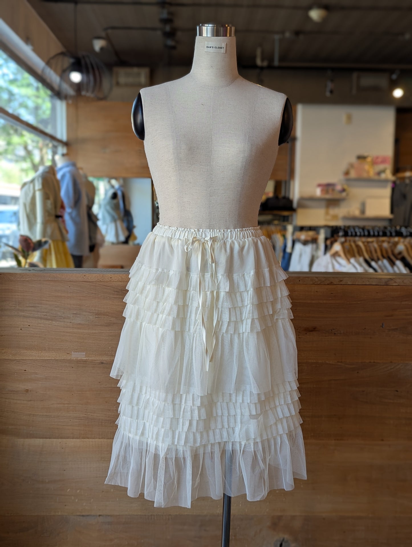 Dreamer Mesh Ruffle Midi Skirt