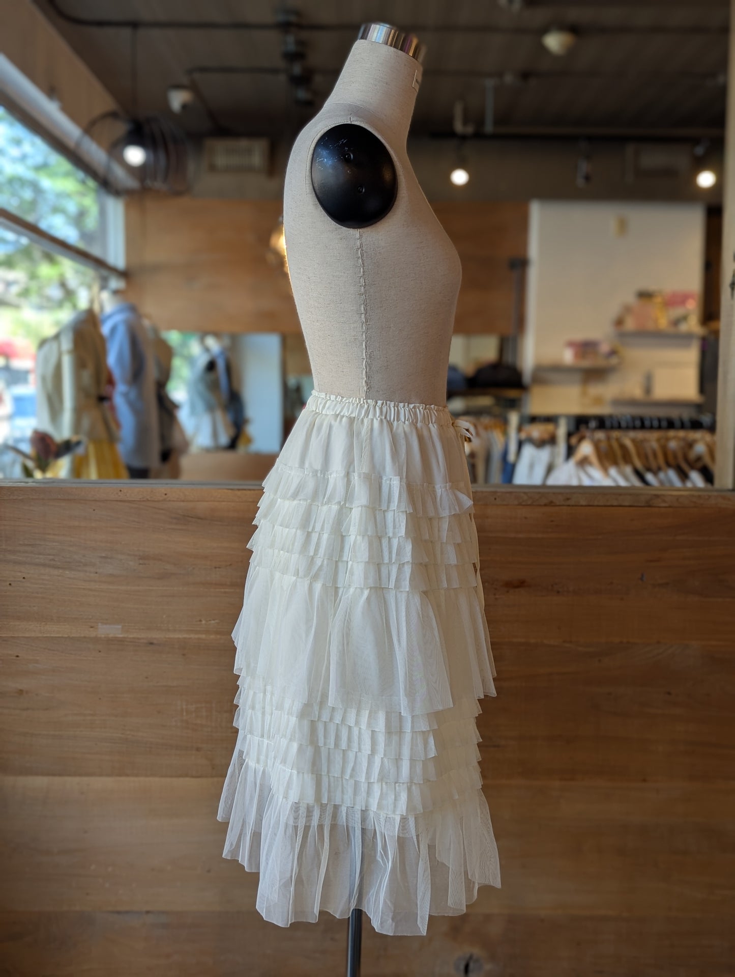 Dreamer Mesh Ruffle Midi Skirt