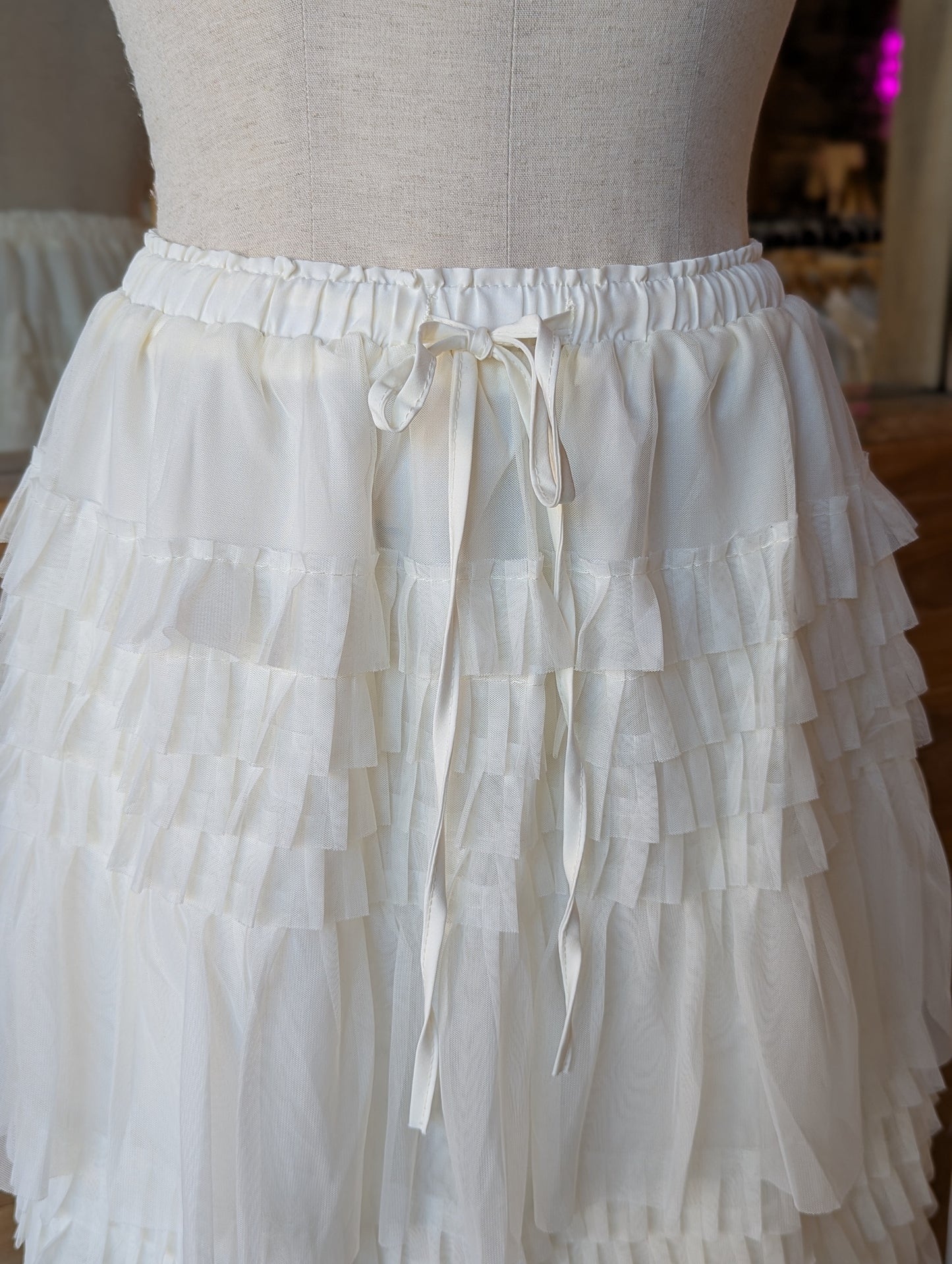 Dreamer Mesh Ruffle Midi Skirt
