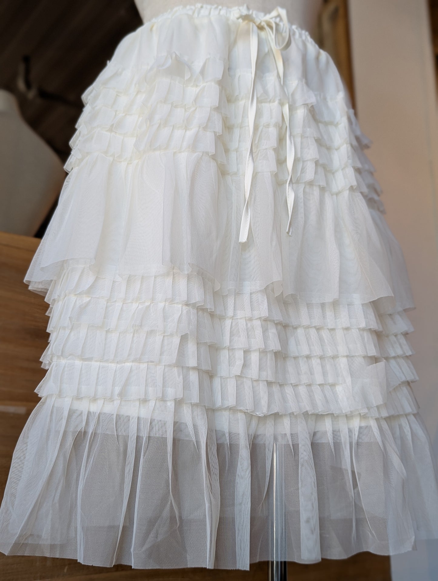 Dreamer Mesh Ruffle Midi Skirt