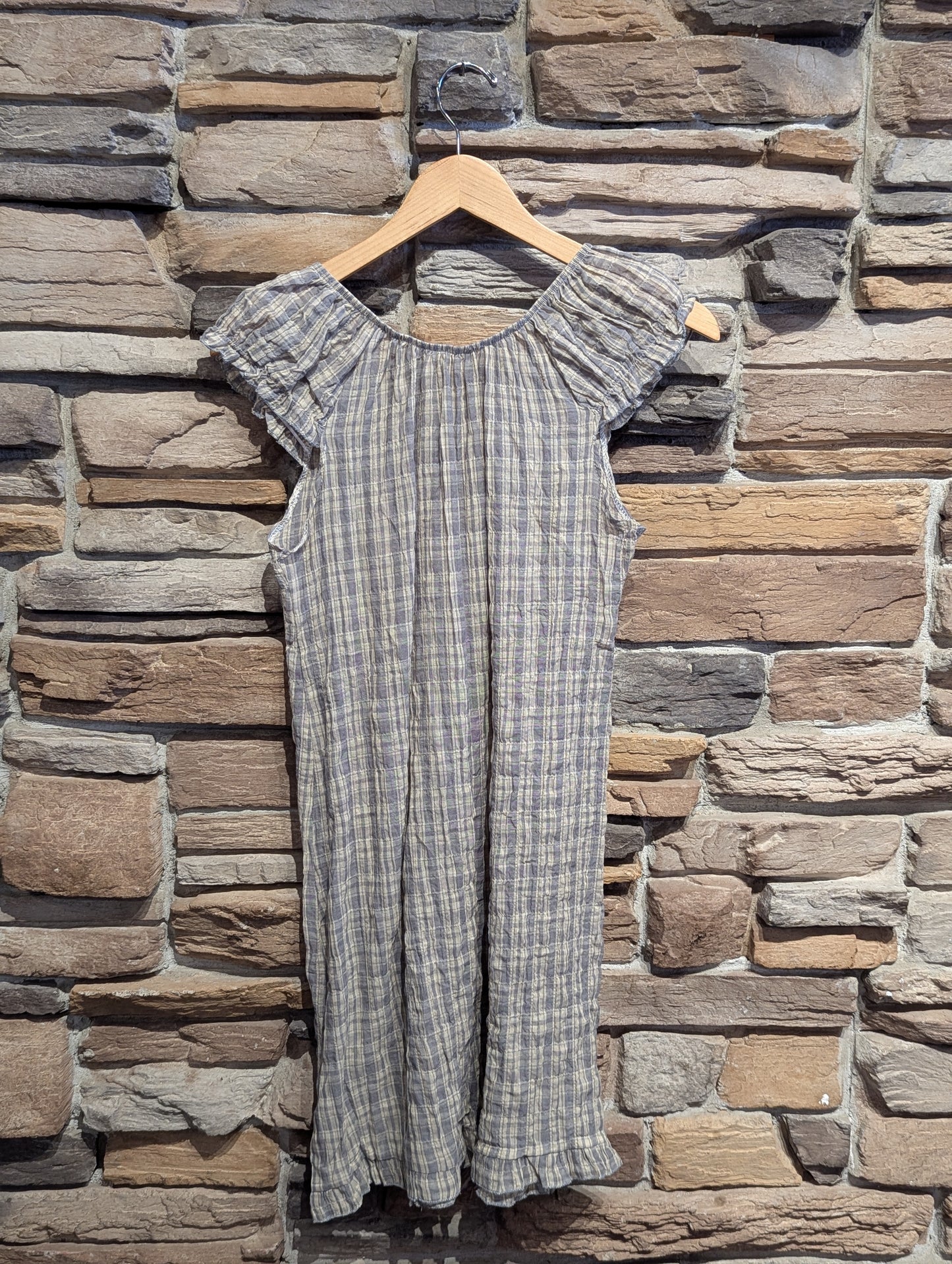 Nocturne Plaid Button-Up Babydoll Dress