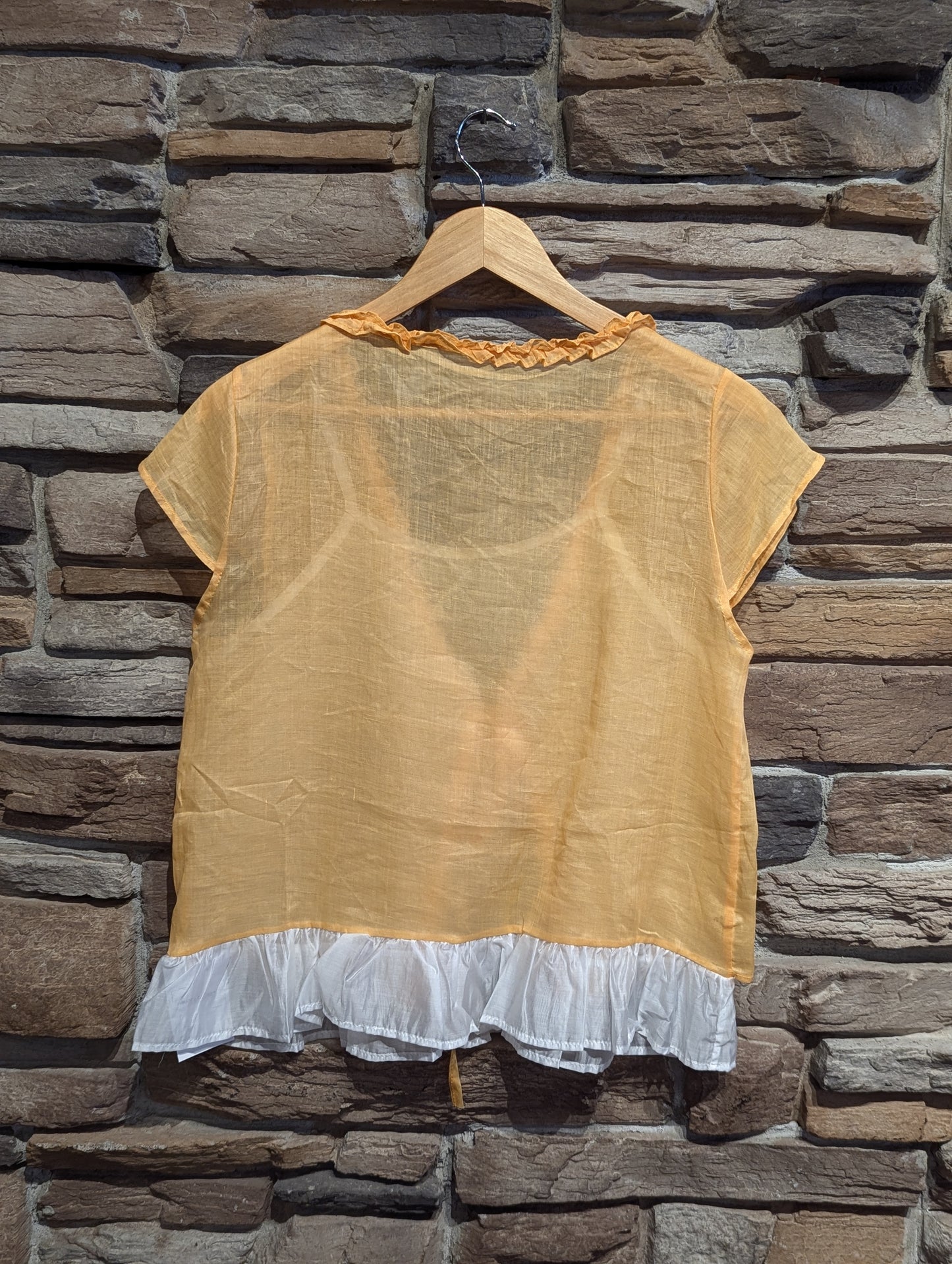 Double Take Ruffle Trim Top