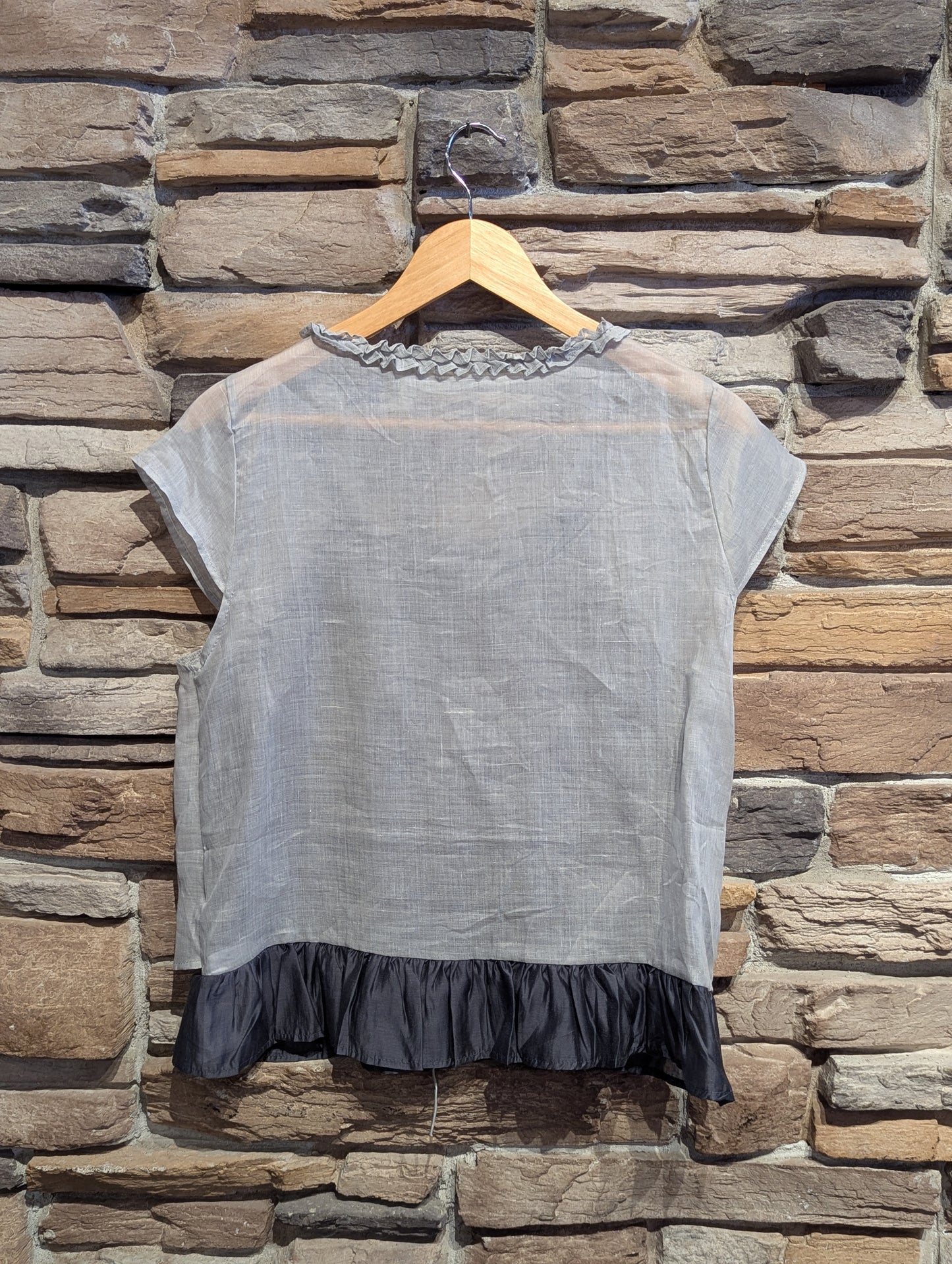 Double Take Ruffle Trim Top