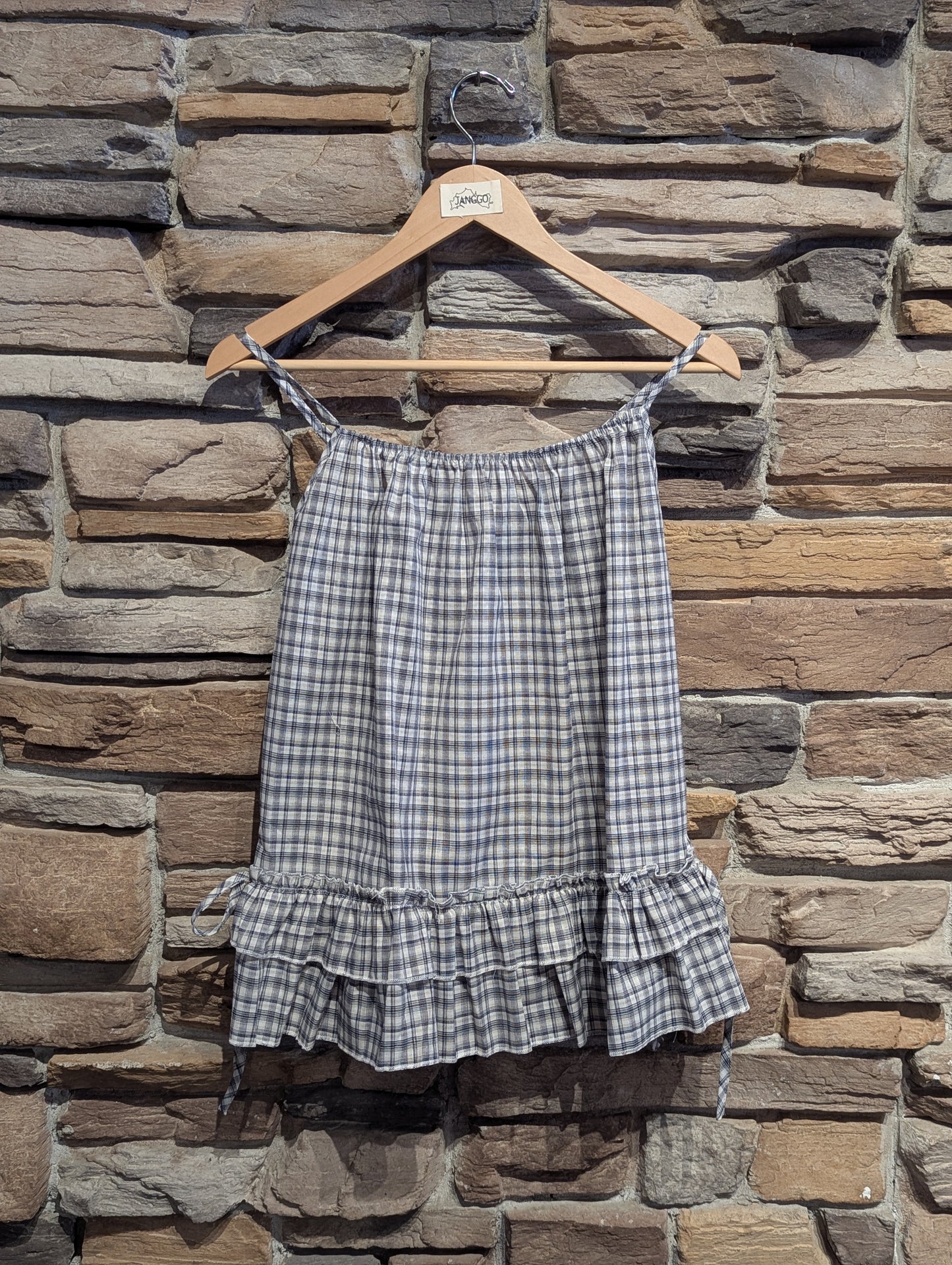 Summer Story Plaid Ruffle Hem Tank Top