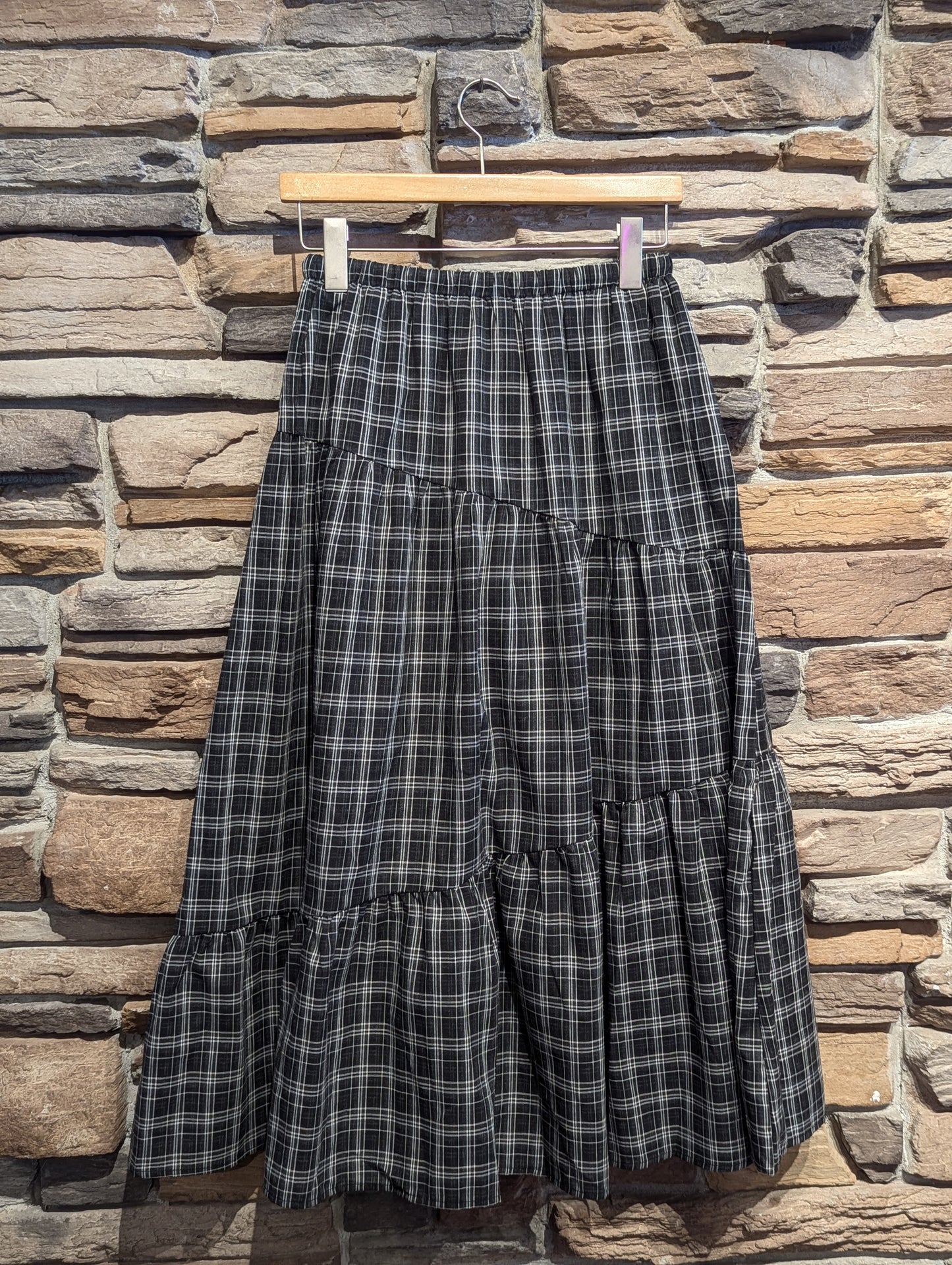 Plaid Cascade Maxi Skirt