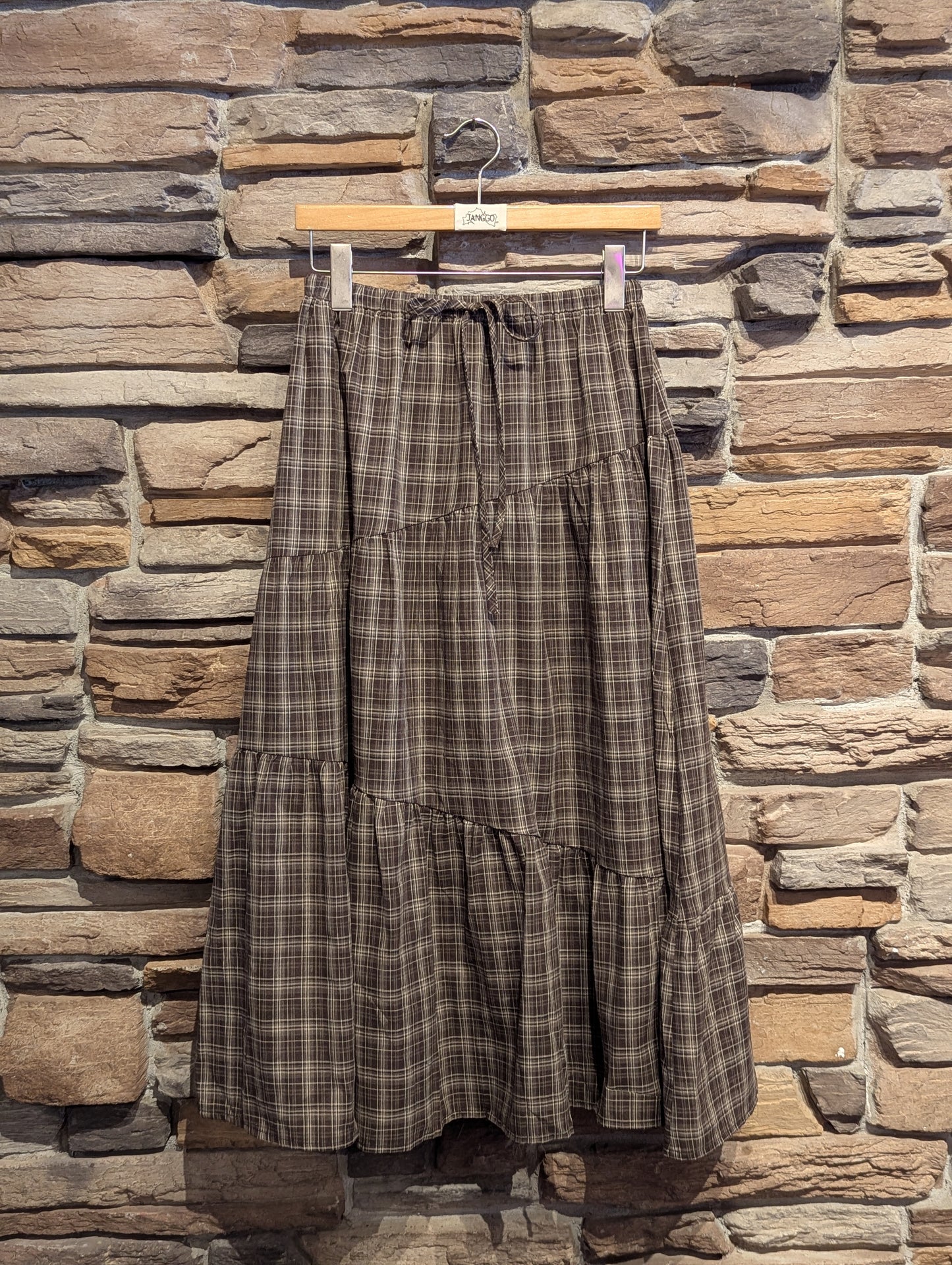Plaid Cascade Maxi Skirt