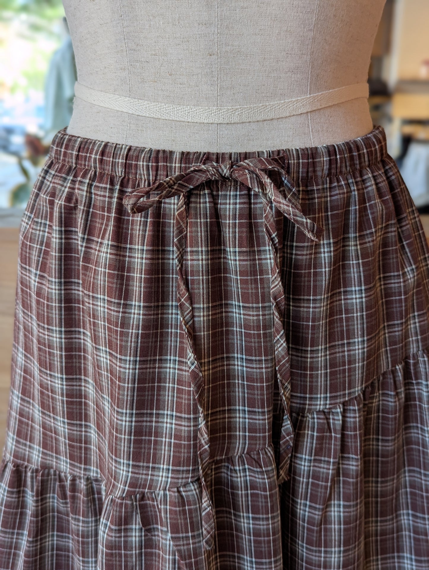 Plaid Cascade Maxi Skirt