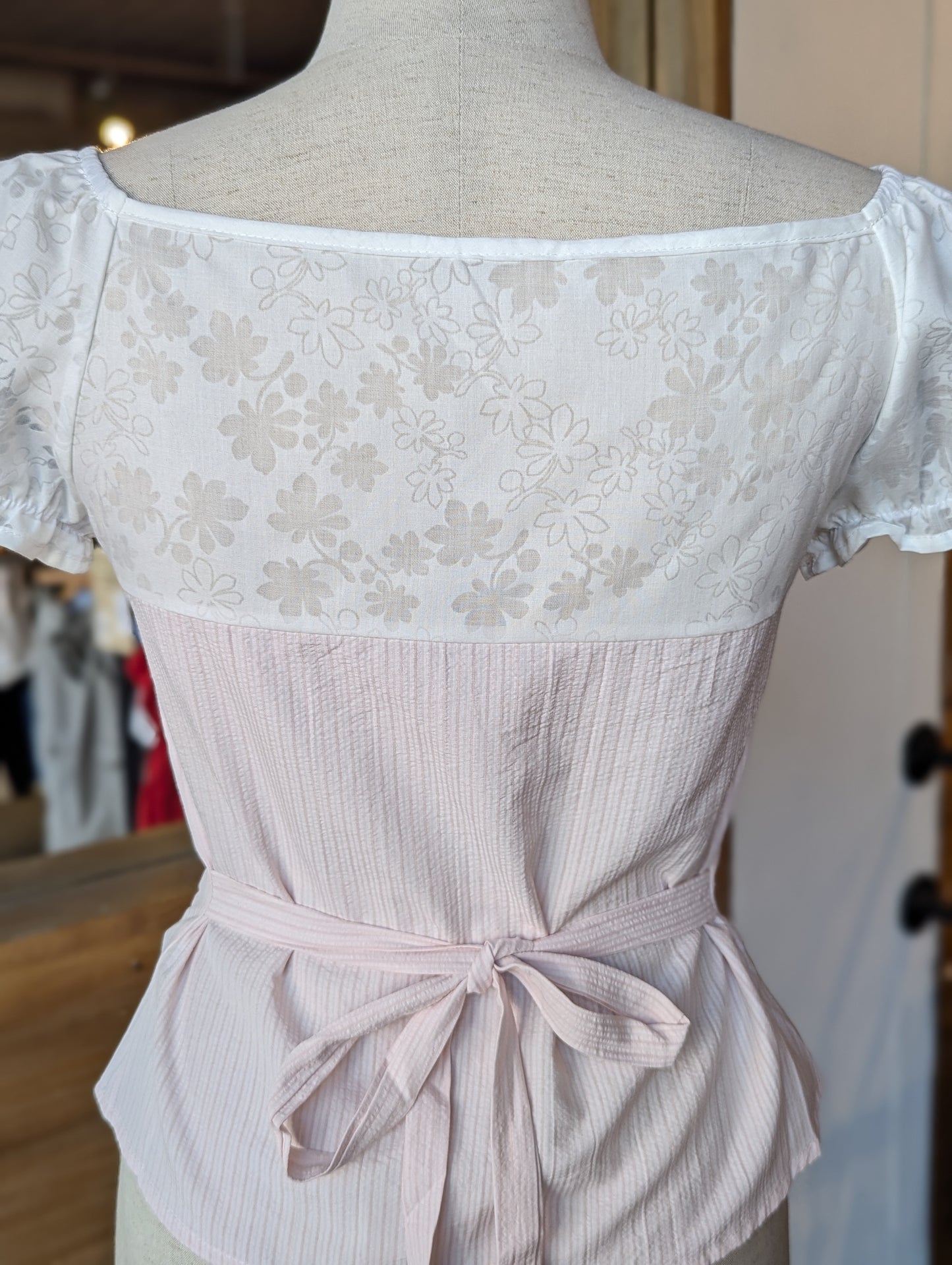 Rosy Disposition Pink Layered-Look Puff Sleeve Top