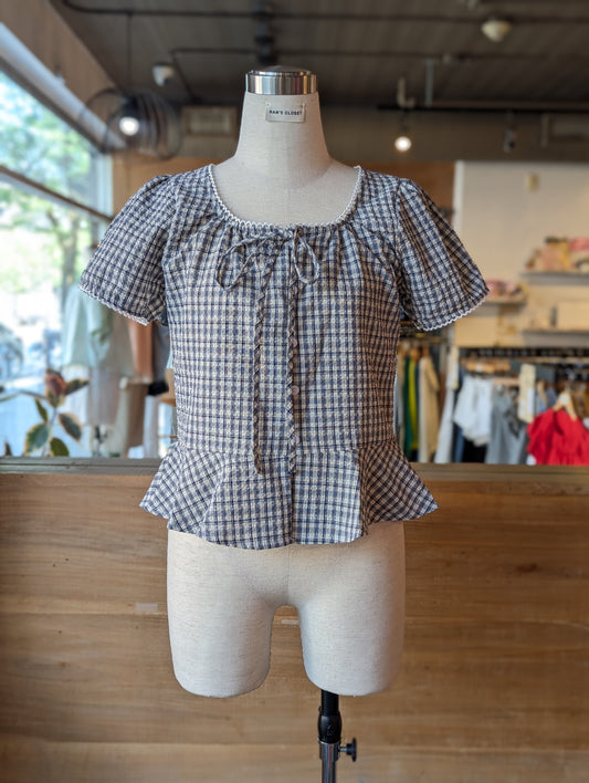Prairie Breeze Peplum Bow Top