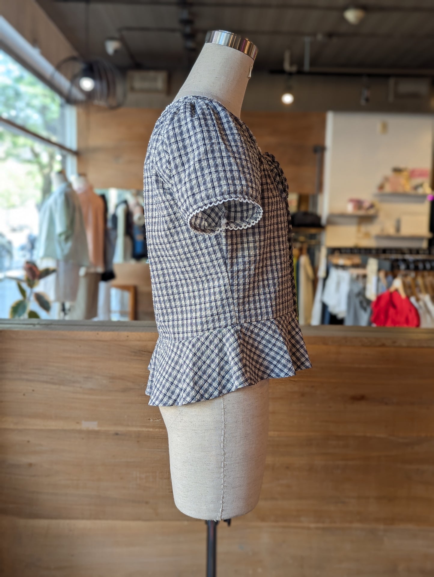 Prairie Breeze Peplum Bow Top