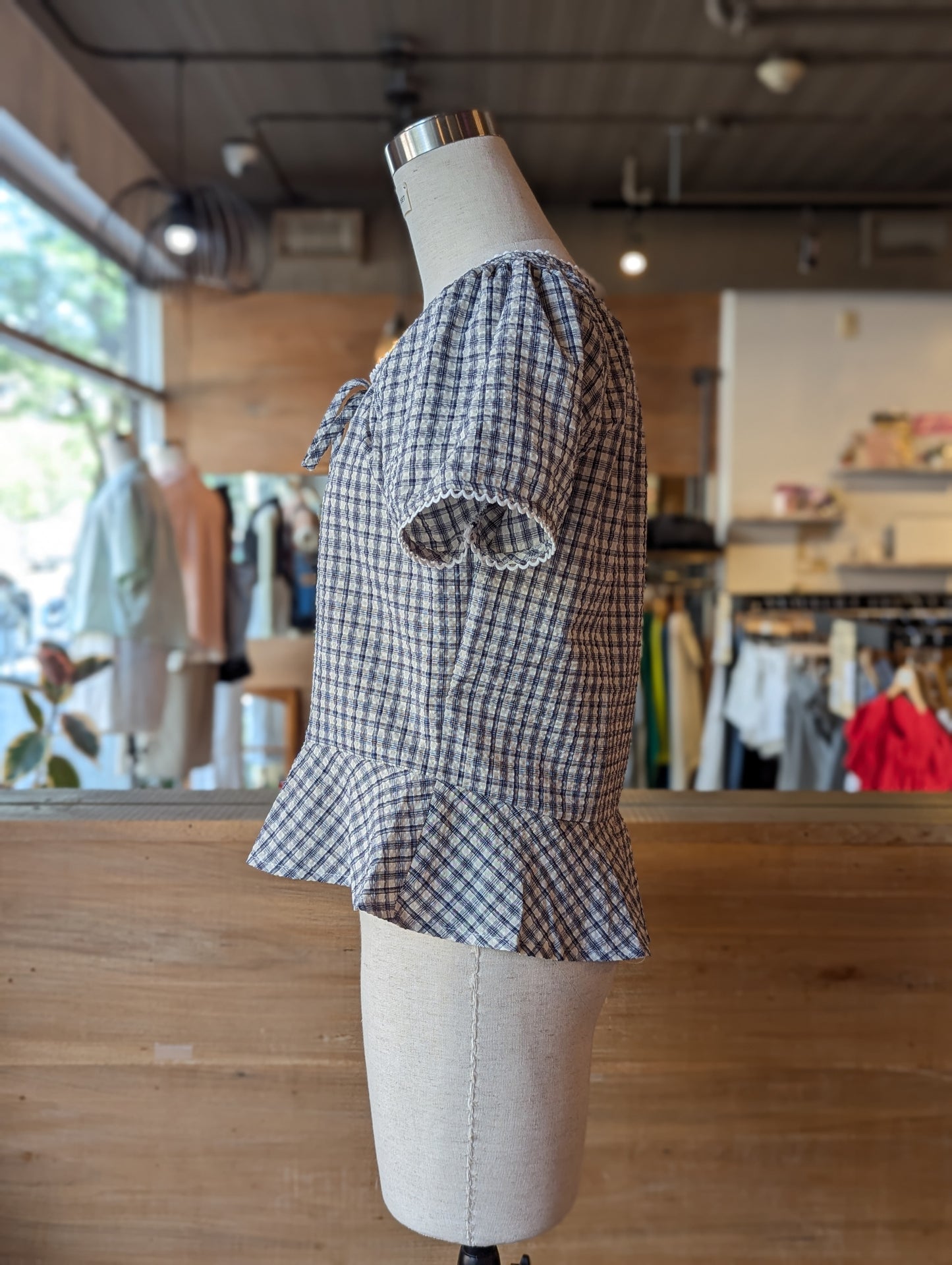 Prairie Breeze Peplum Bow Top