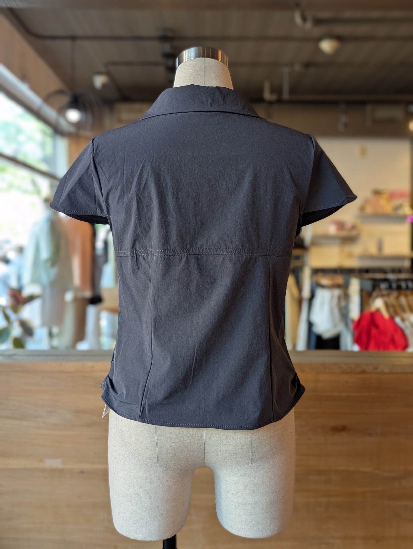 Earl Grey Double-Breasted Button Top