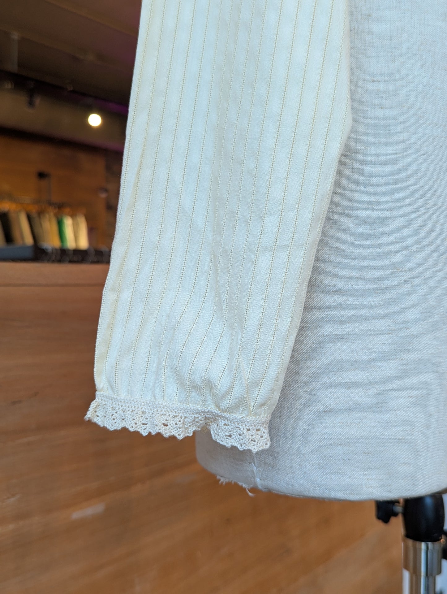 Lines and Lace Fitted Button Up Blouse