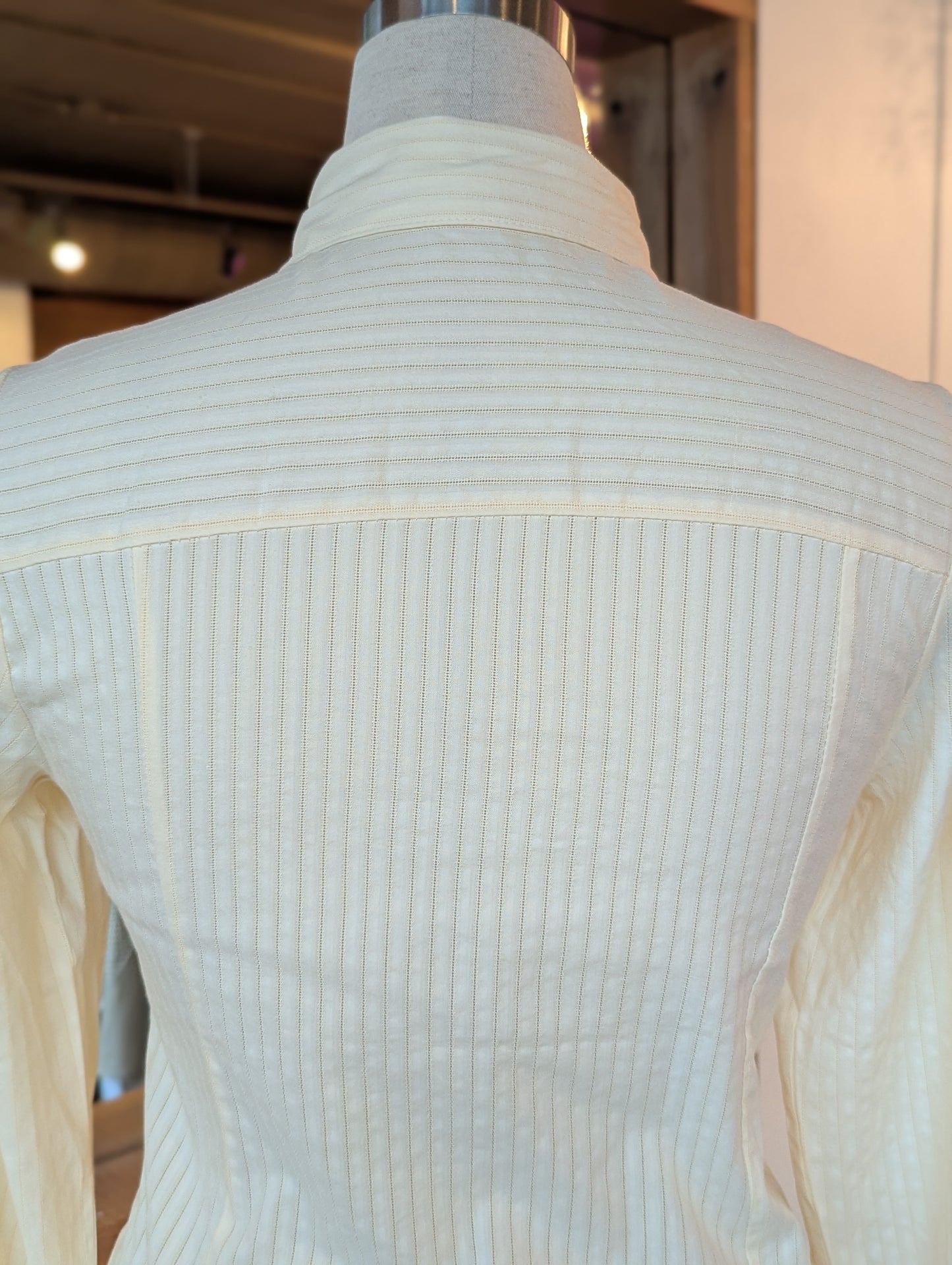 Lines and Lace Fitted Button Up Blouse